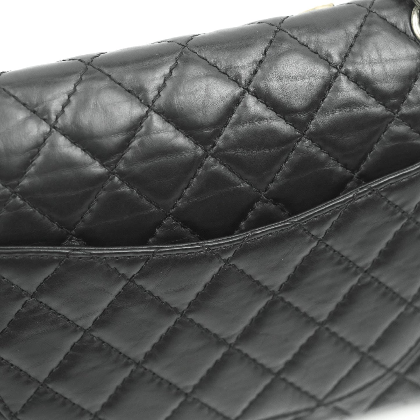 Chanel 2.55 Reissue Lucky Charms 225 Flap Black Crumpled Calfskin Ruthenium Hardware
