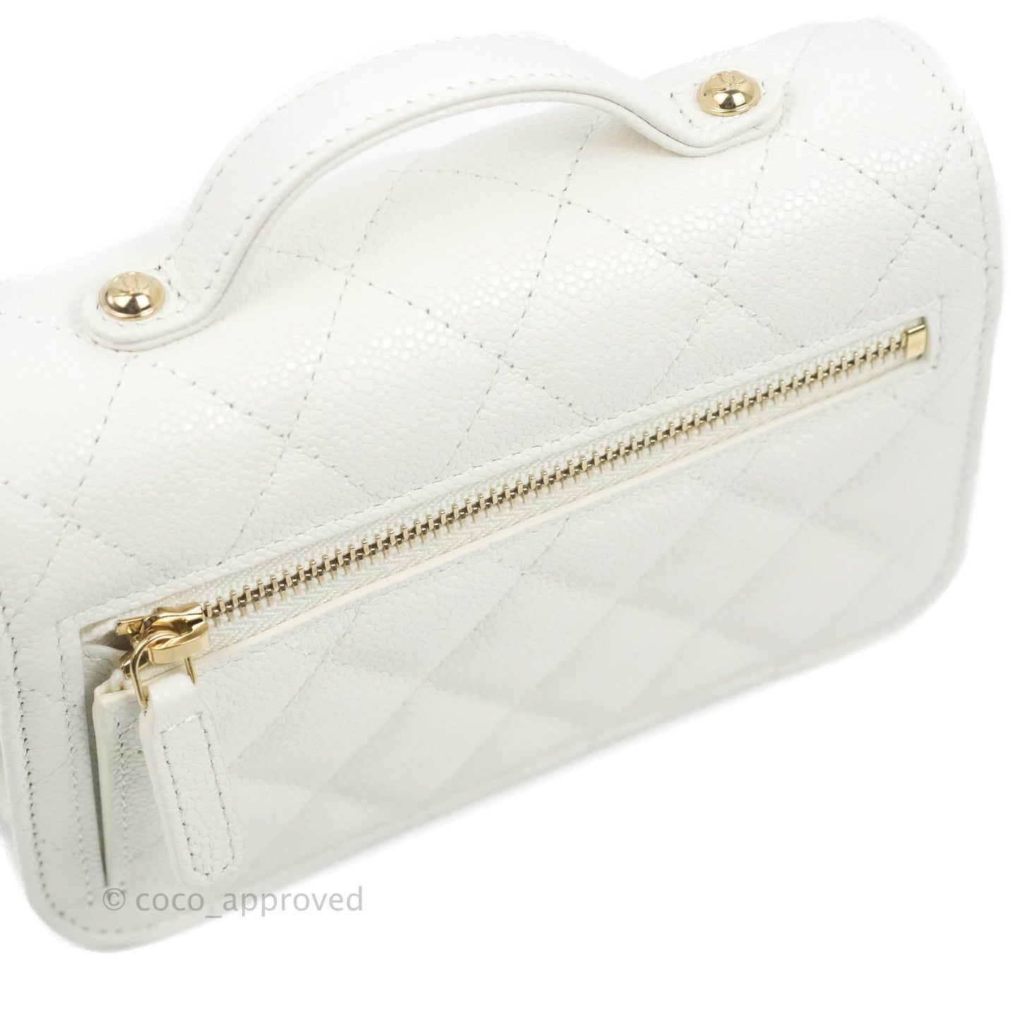 Chanel Business Affinity Clutch With Chain White Caviar Gold Hardware