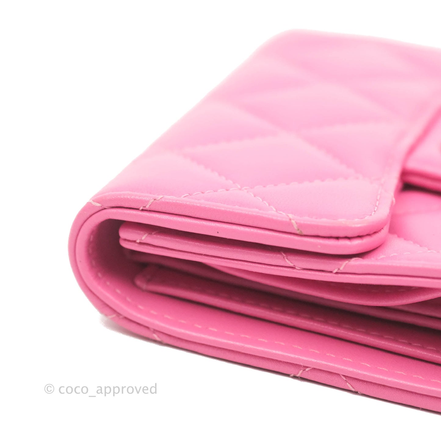Chanel Classic Flap Wallet Pink Lambskin Silver Hardware