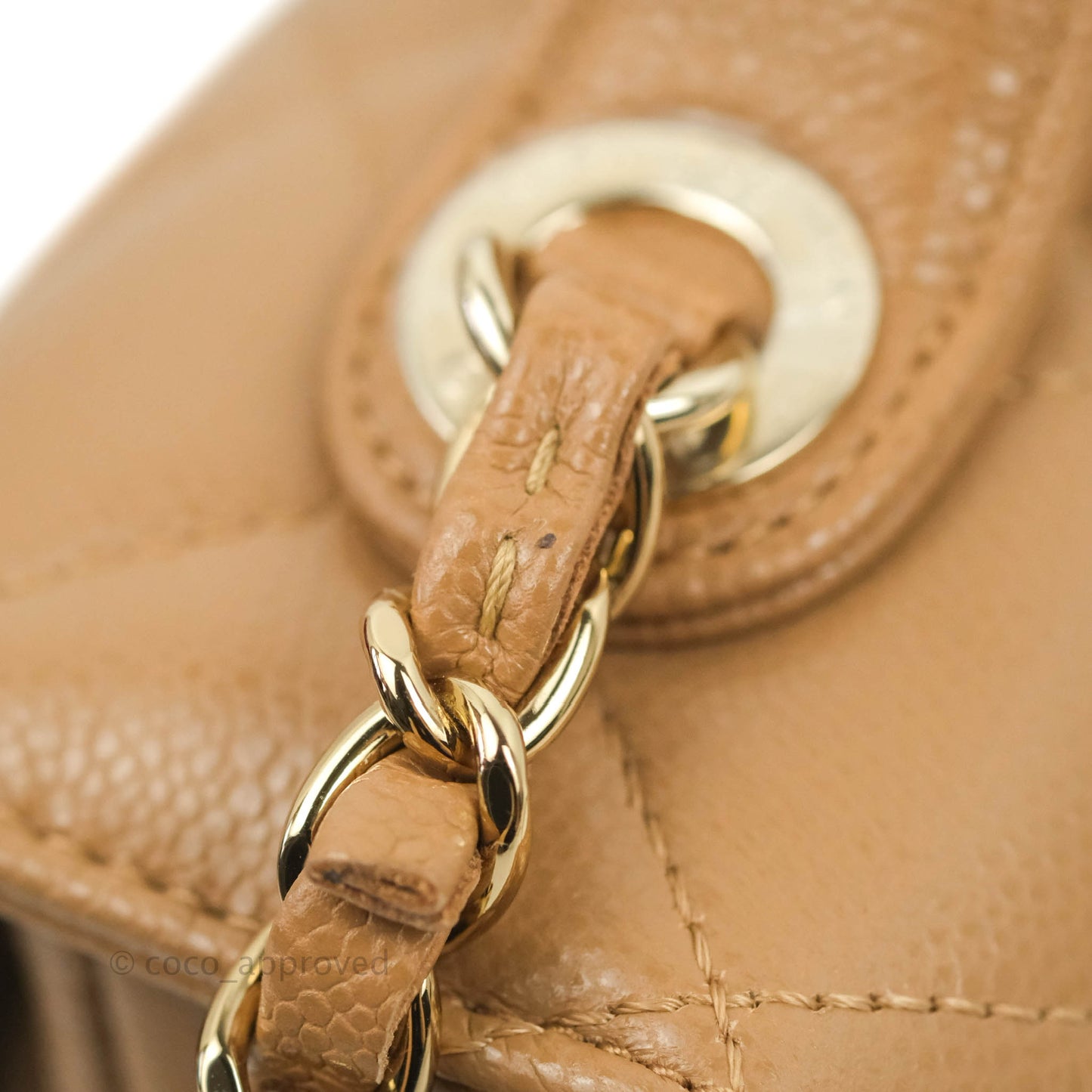 Chanel Quilted Medium Business Affinity Flap Caramel Dark Beige Caviar Gold Hardware