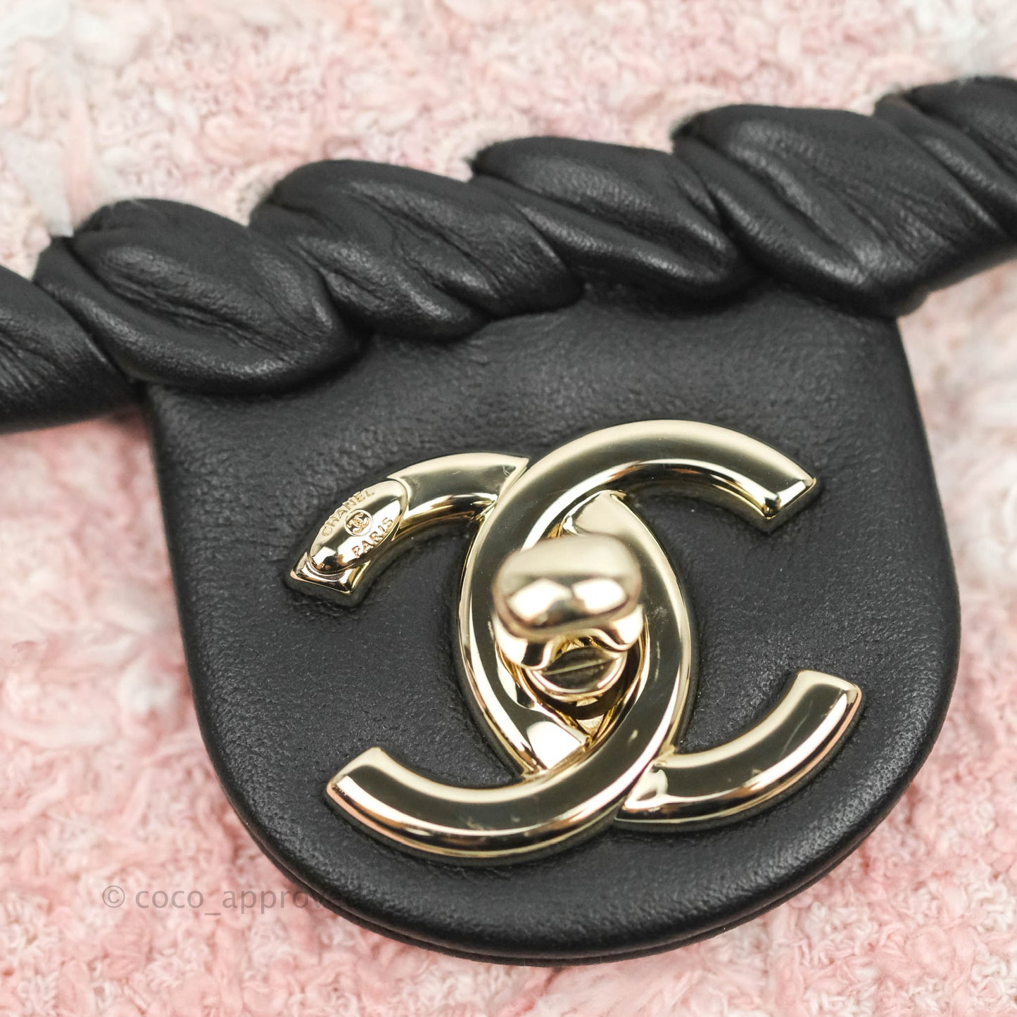 Chanel Mini My Own Frame Flap Pink White Tweed Braided Calfskin 22S