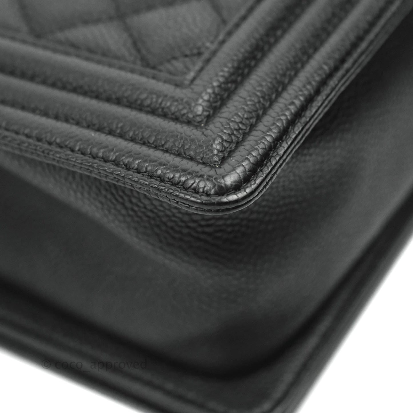 Chanel Medium Boy Quilted Black Caviar Aged Gold Hardware