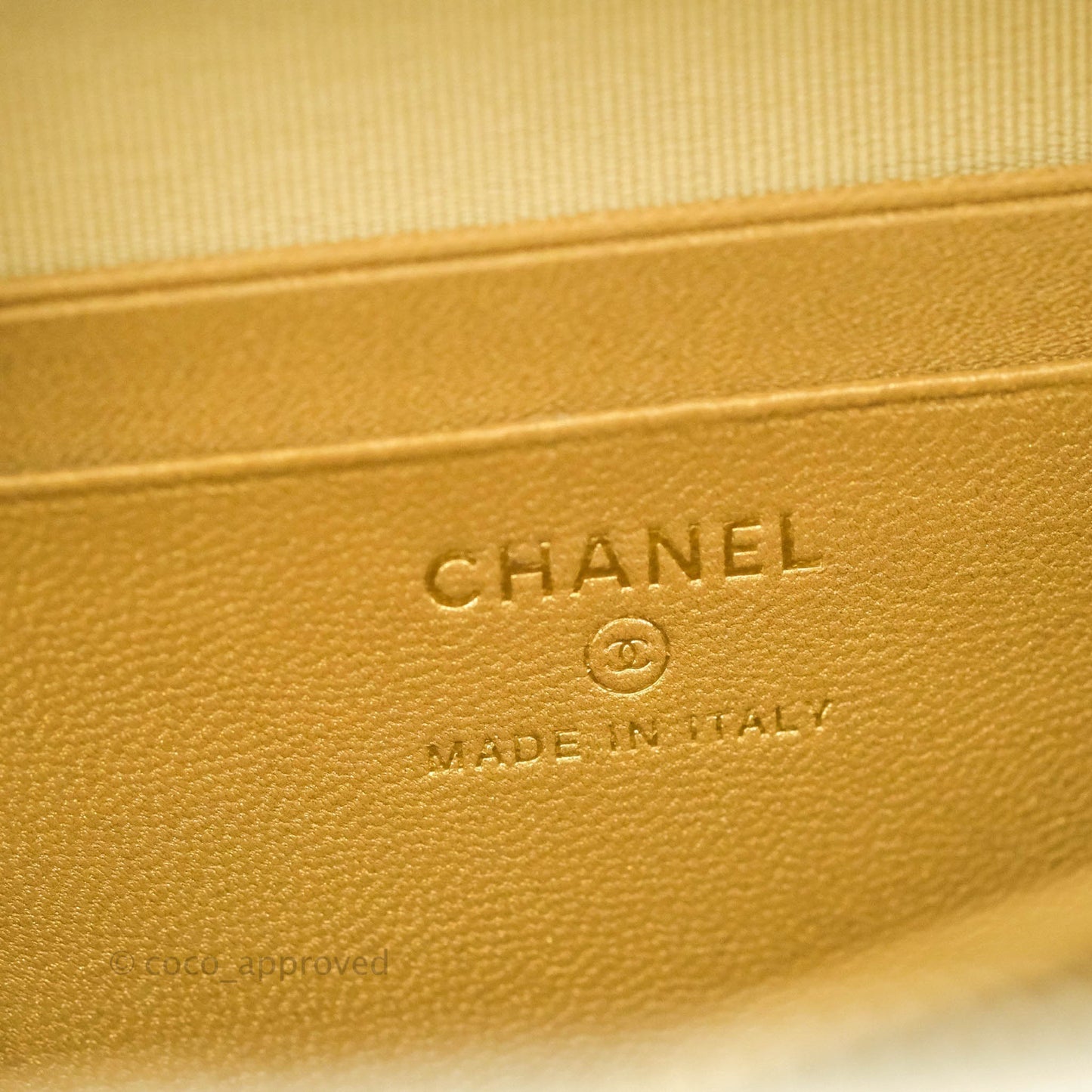 Chanel Mini Pearl Crush Quilted Camera Case White Lambskin Aged Gold Hardware