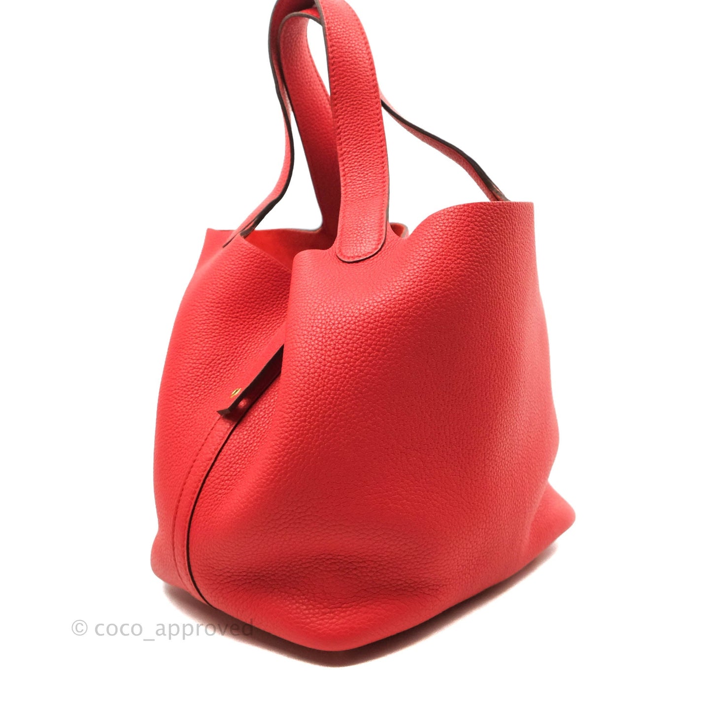 Hermès Picotin 22 Clemence Rouge de Coeur Gold Hardware
