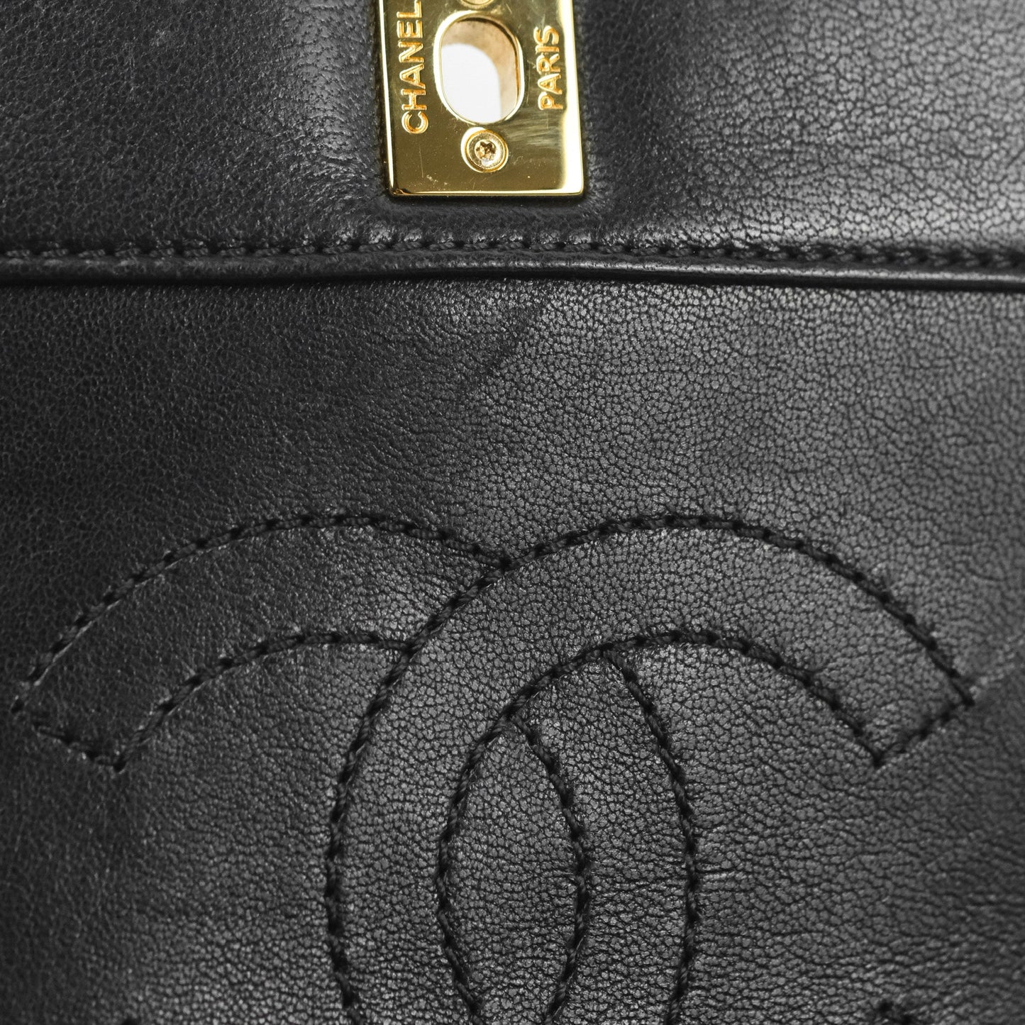 Chanel Small Vintage Mademoiselle Flap Black Sheepskin Gold Hardware