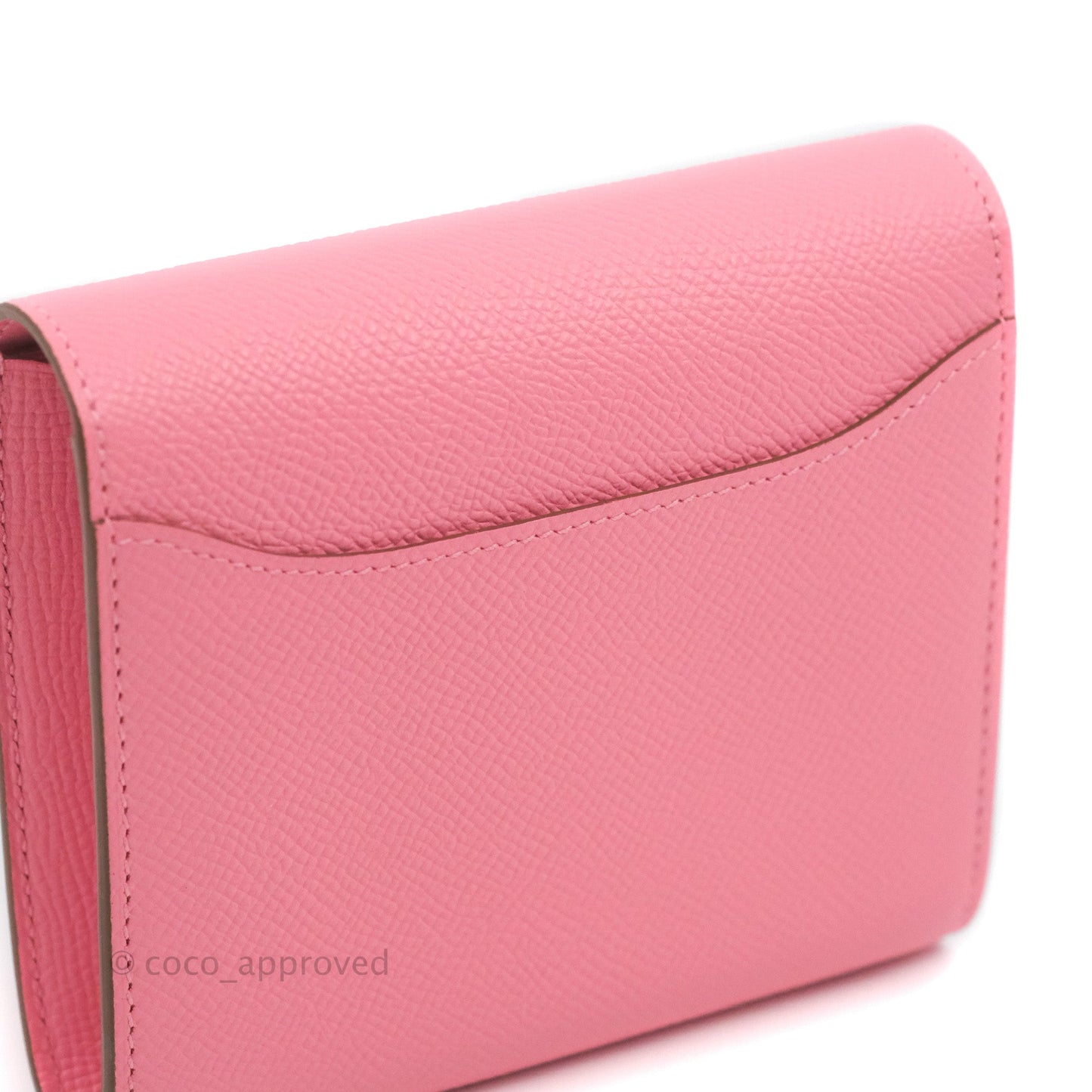 Hermès Constance Short Wallet Rose Azalee Epsom Silver Hardware