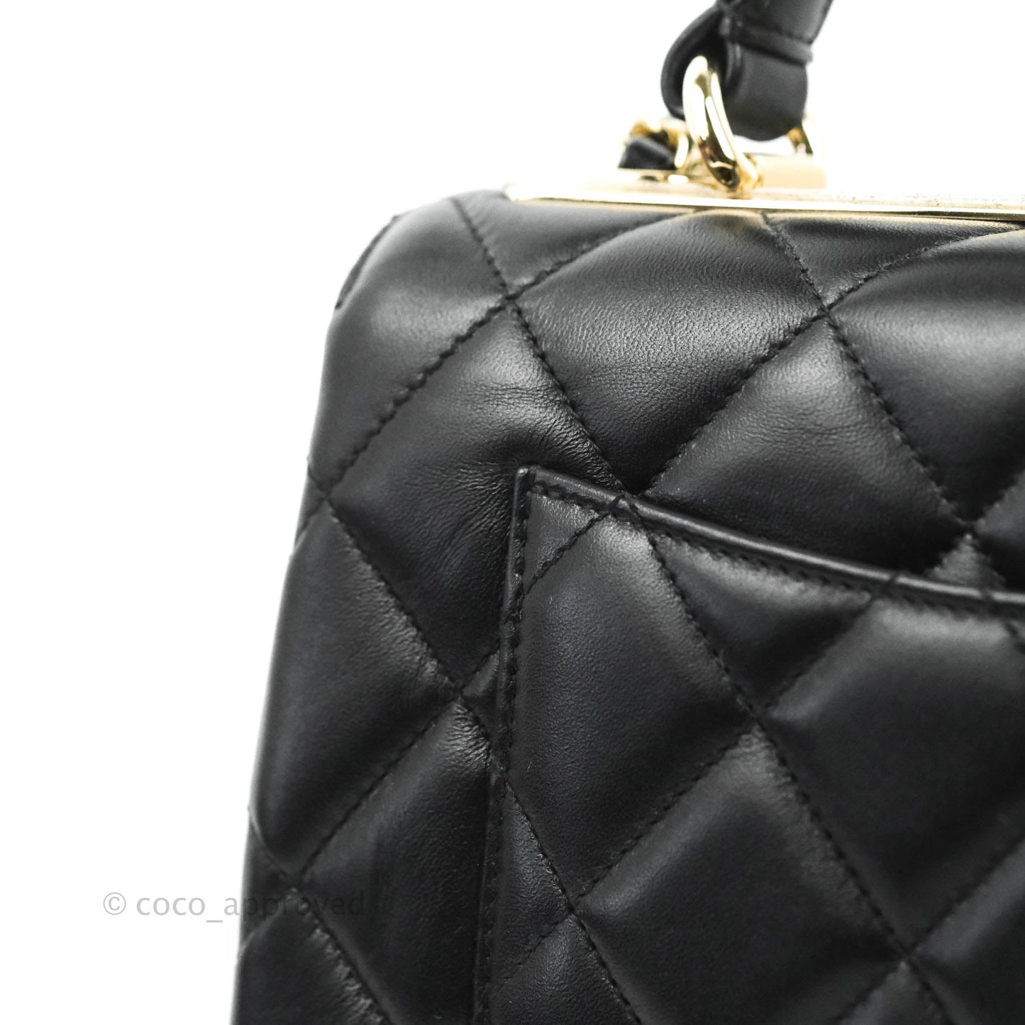 Chanel Small Trendy CC Black Lambskin Gold Hardware