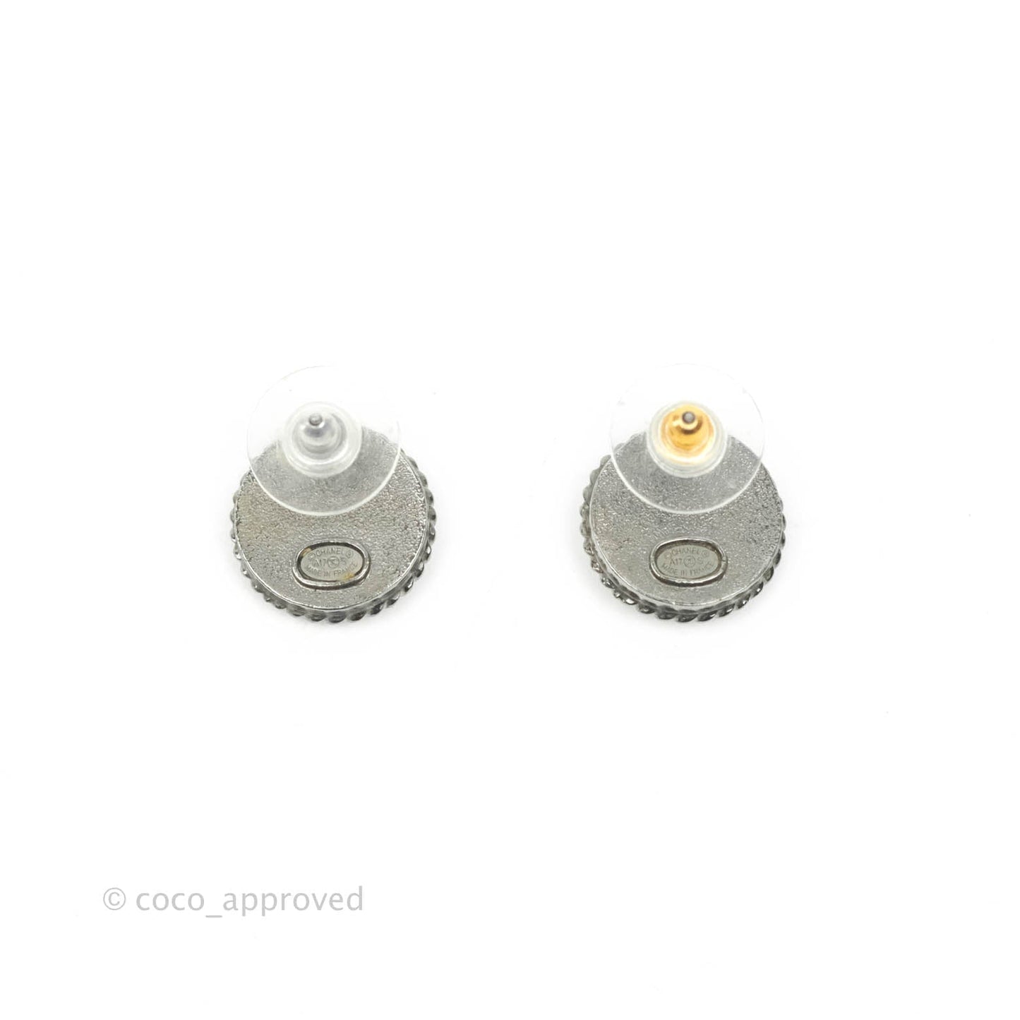 Chanel CC Round Earrings Gold & Gun Metal 17S