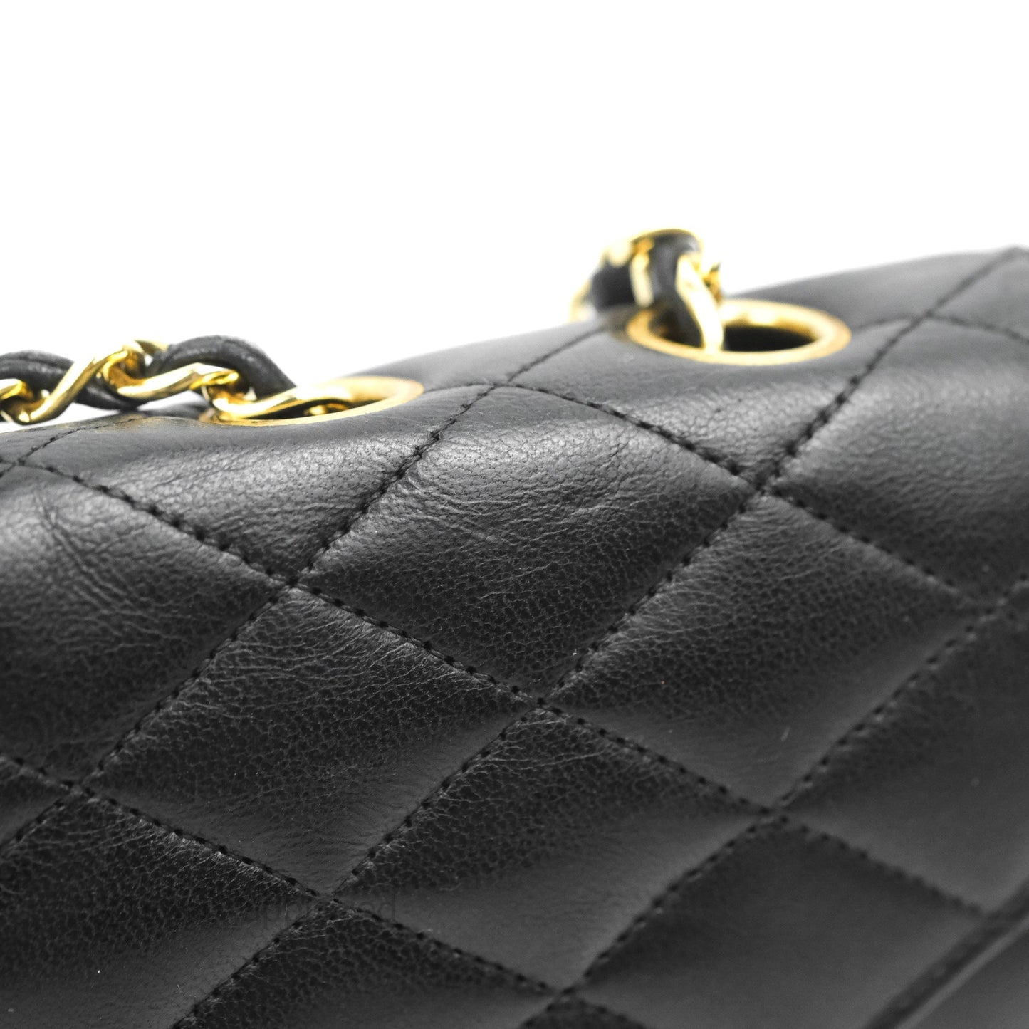 Chanel Vintage CC Clip-lock Flap Bag Black Lambskin 24K Gold Hardware