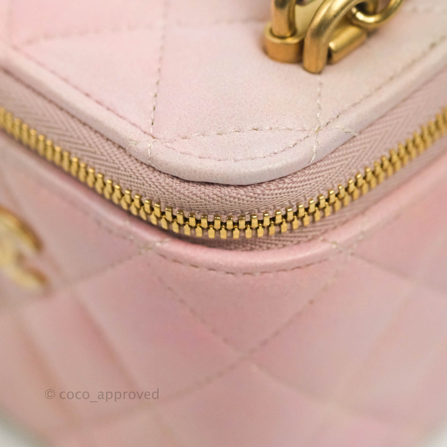 Chanel Mini Top Handle Vanity With Chain Rainbow Lambskin Aged Gold Hardware