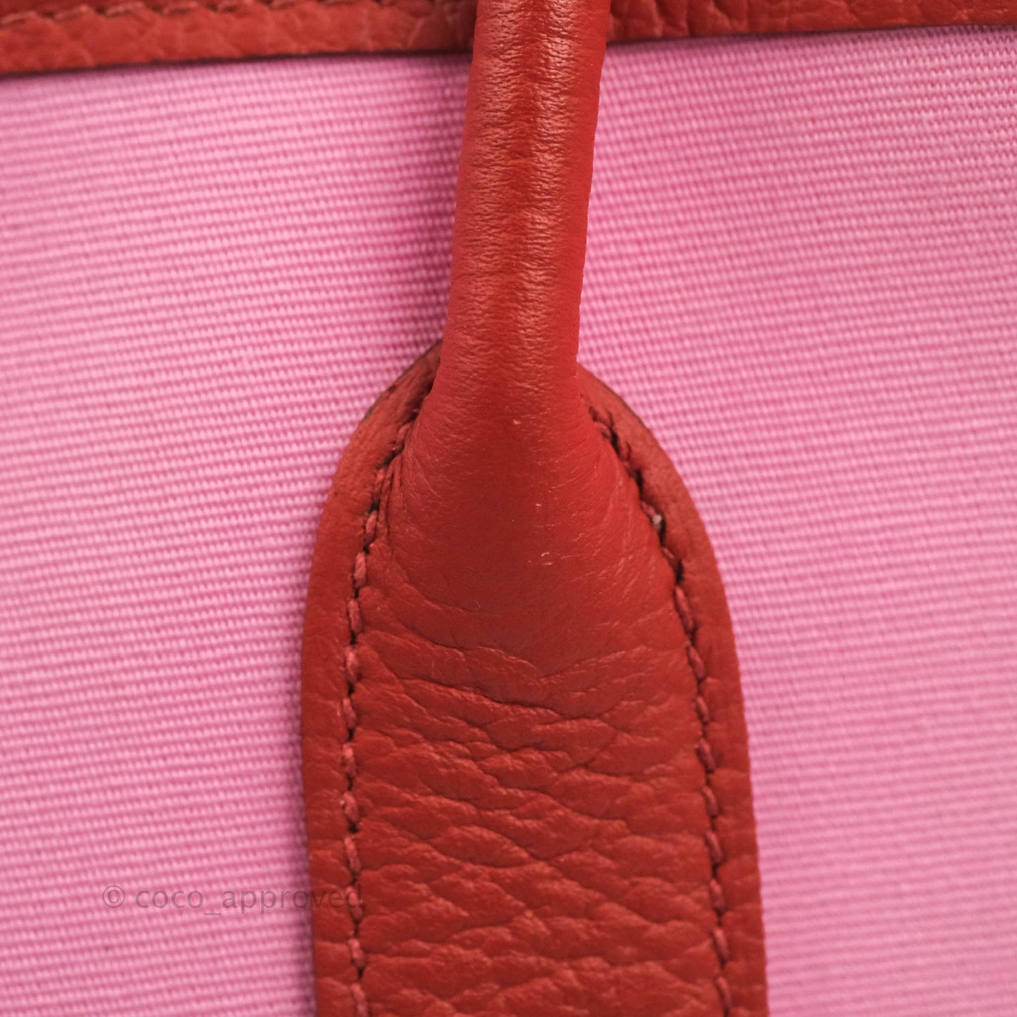 Hermès Garden Party 30 Pink / Red Duchesse Canvas