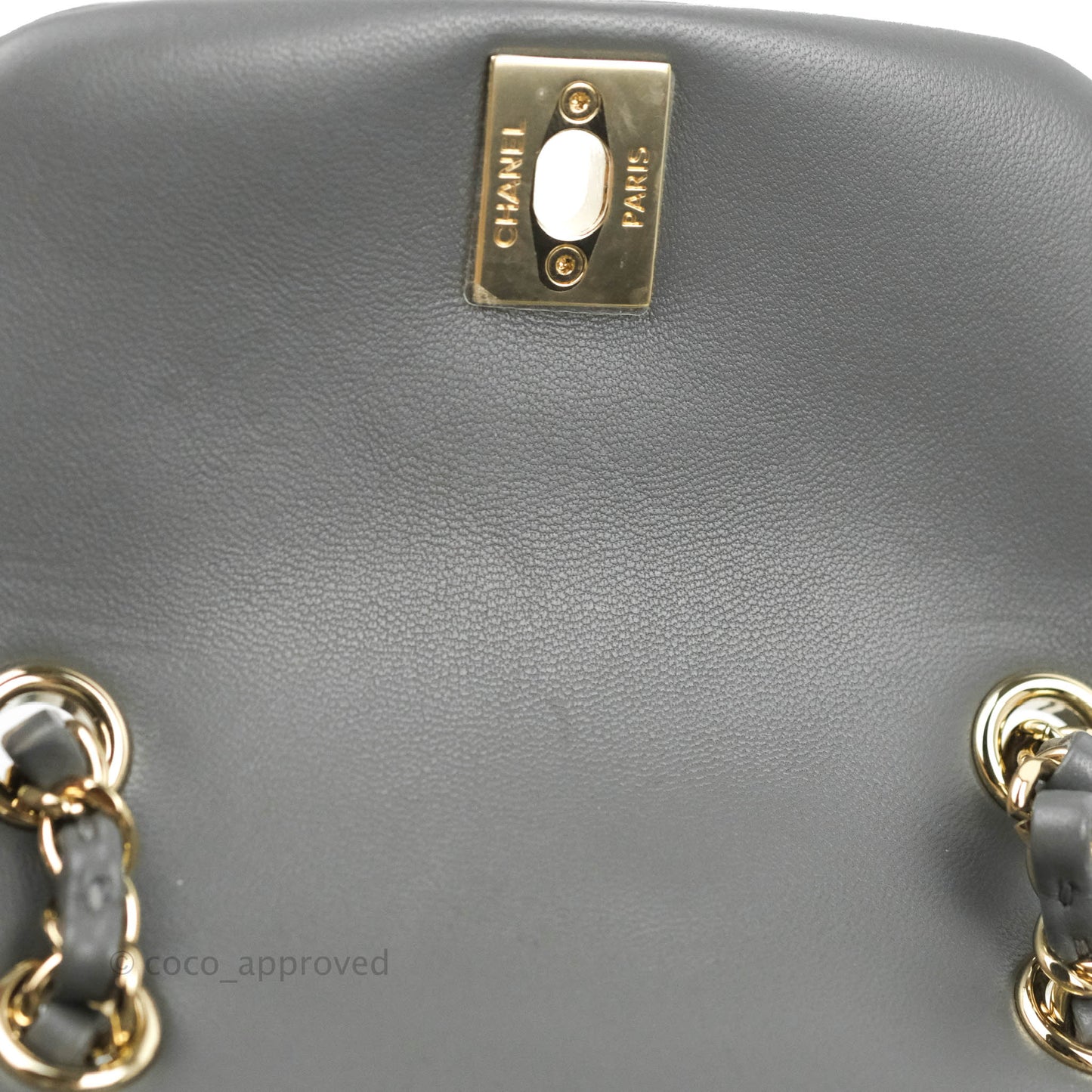 Chanel Quilted Small Duma Drawstring Backpack Grey Lambskin Gold Hardware 22A