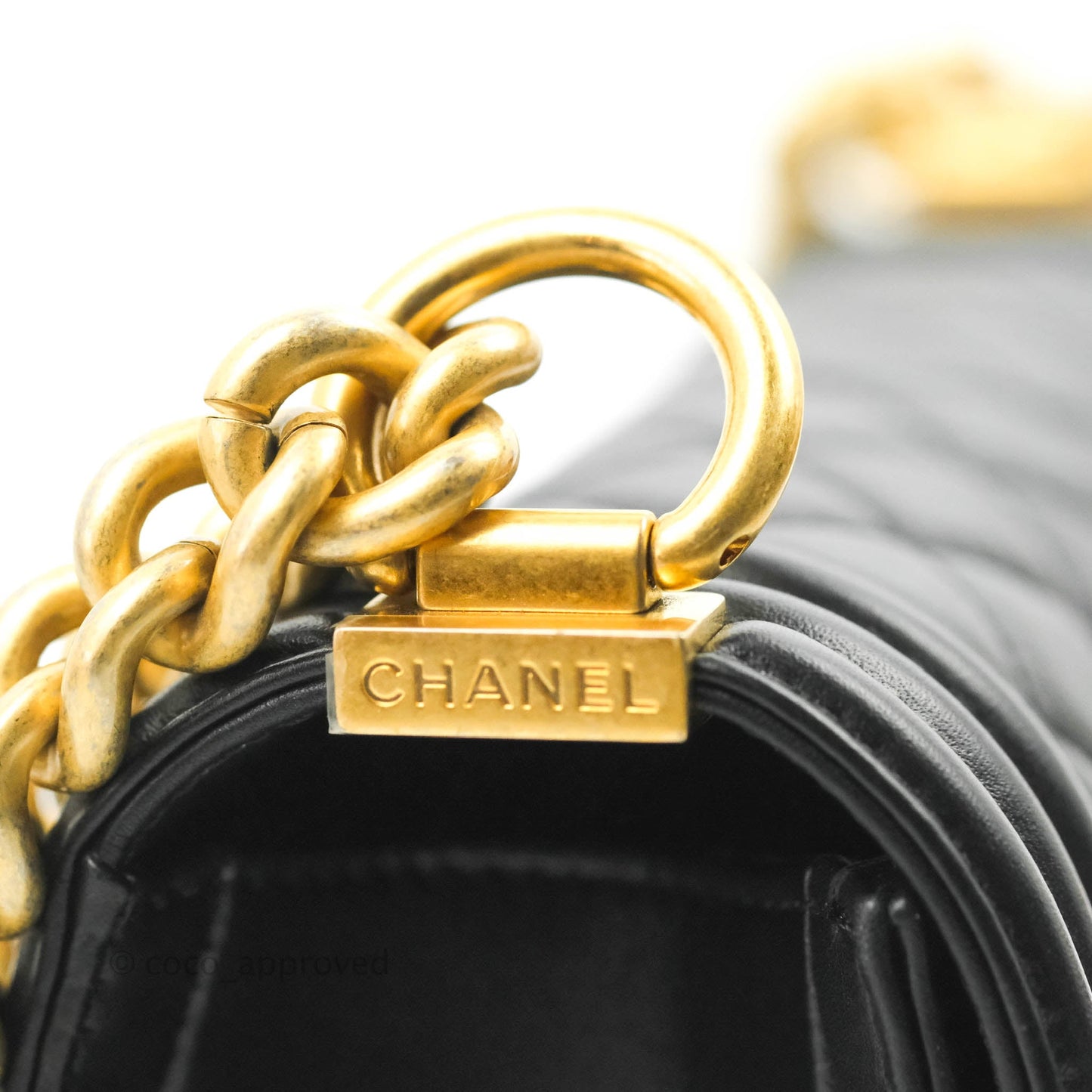 Chanel Small Boy Bag Black Calfskin Gold Hardware