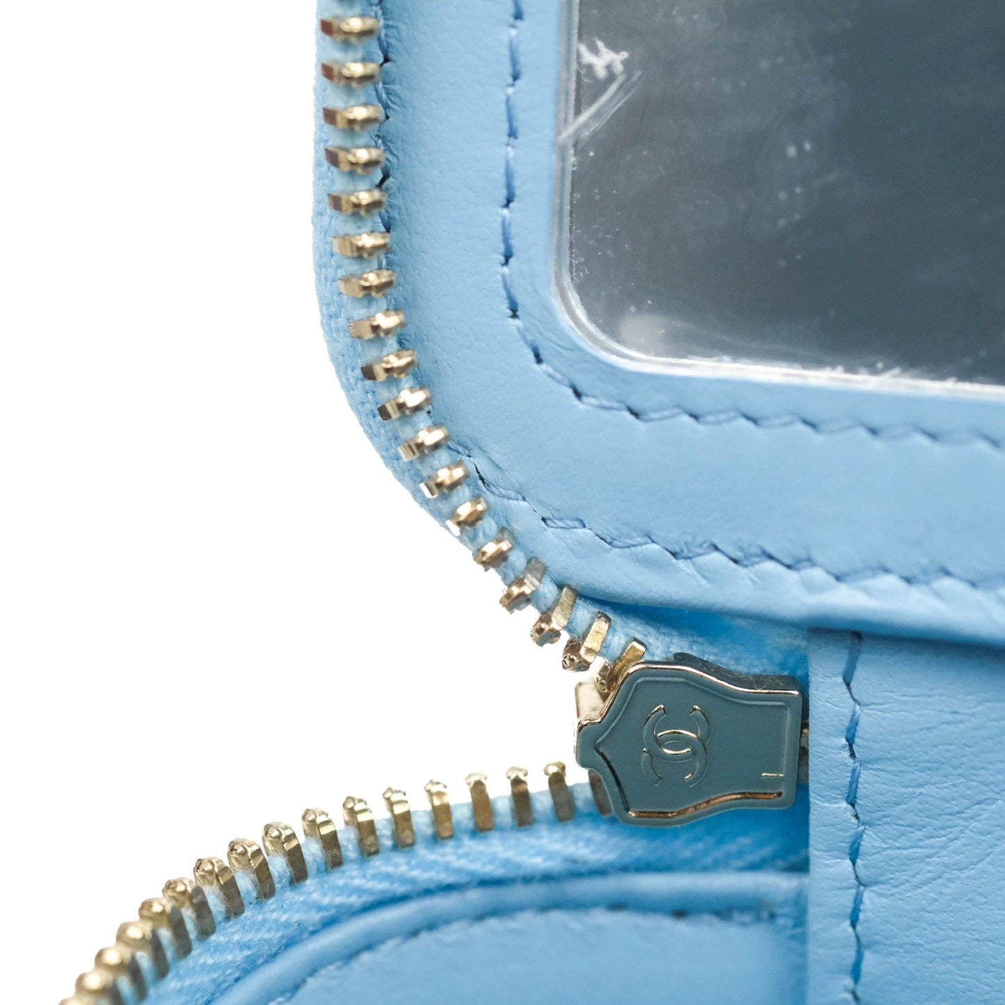 Chanel Vanity with Chain Blue Caviar Gold Hardware 22S