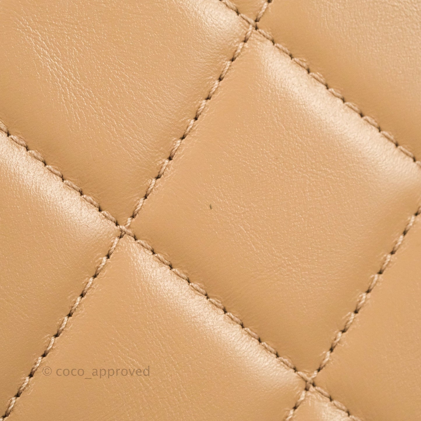 Chanel Quilted Perfect Fit Adjustable Beige Calfskin Gold Hardware 21A