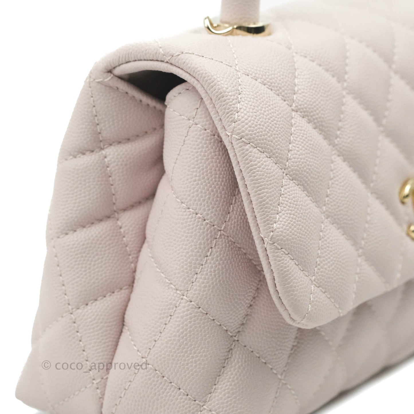Chanel Small Coco Handle Light Lilac Pink Caviar Gold Hardware