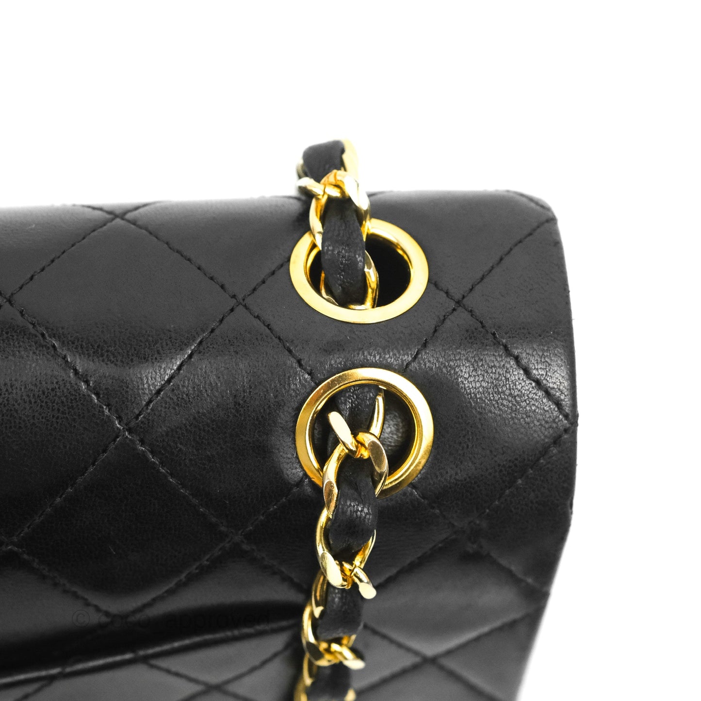 Chanel Classic Vintage Double Flap M/L Black Lambskin Gold Hardware