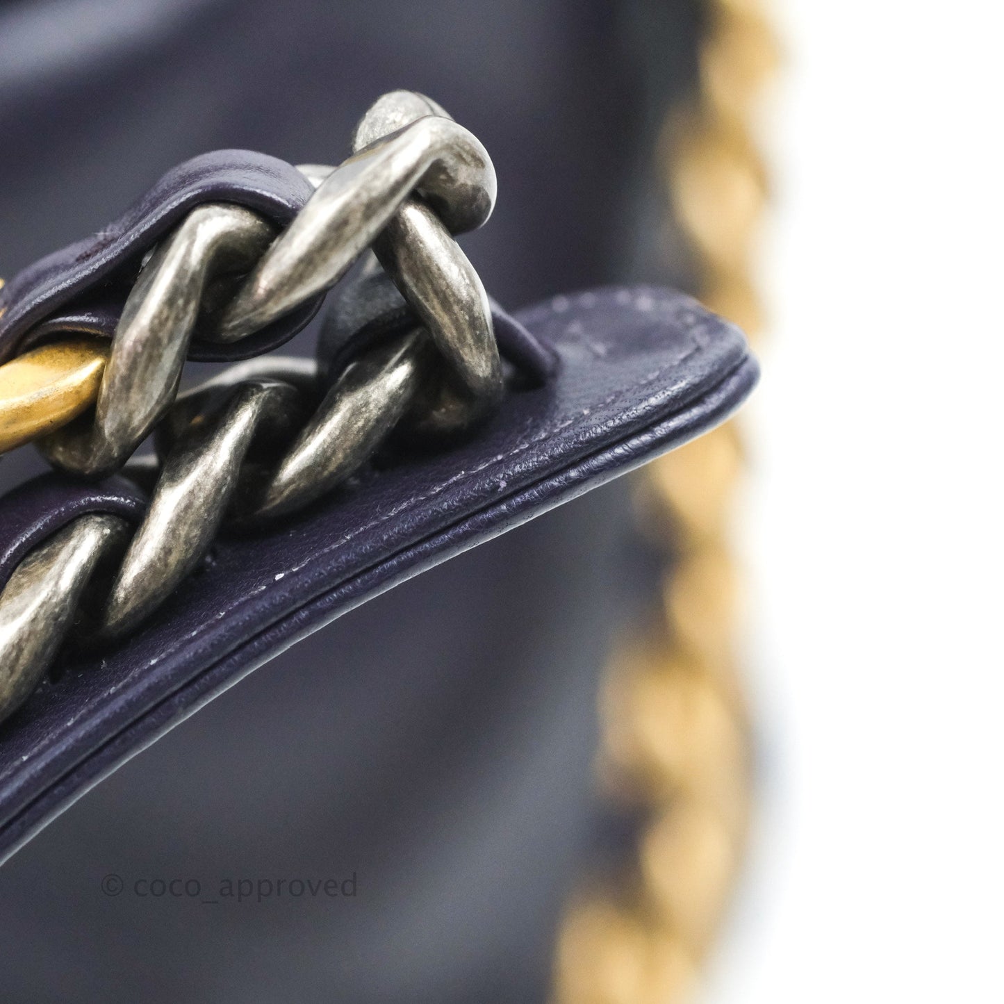Chanel 19 Medium Dark Purple Mixed Hardware