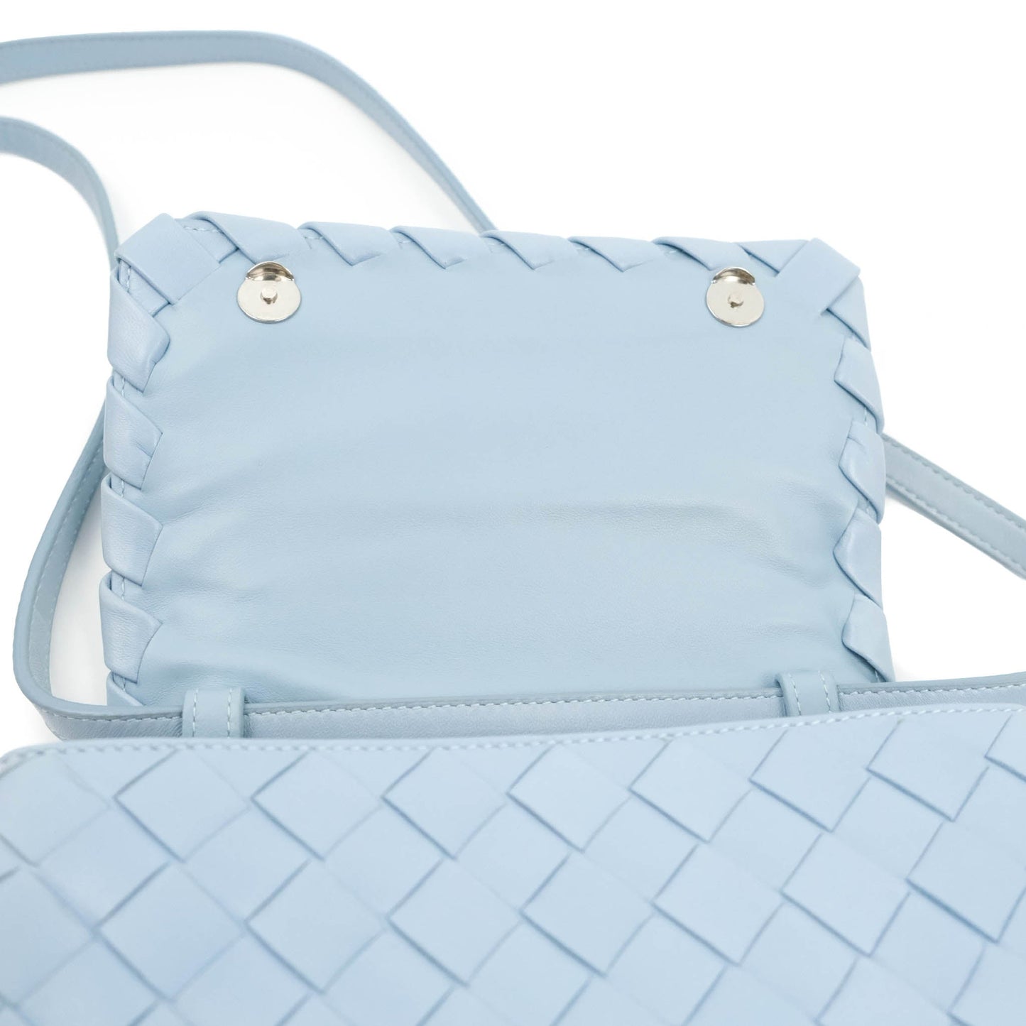 Bottega Veneta Intrecciato Mini Crossbody Bag Light Blue