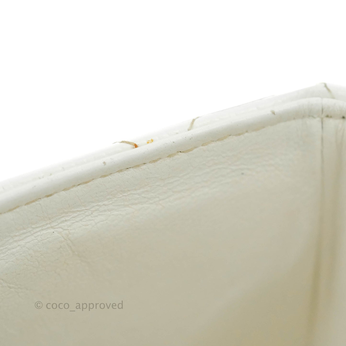 Chanel Quilted Vintage Mini Square Flap White Caviar Silver Hardware