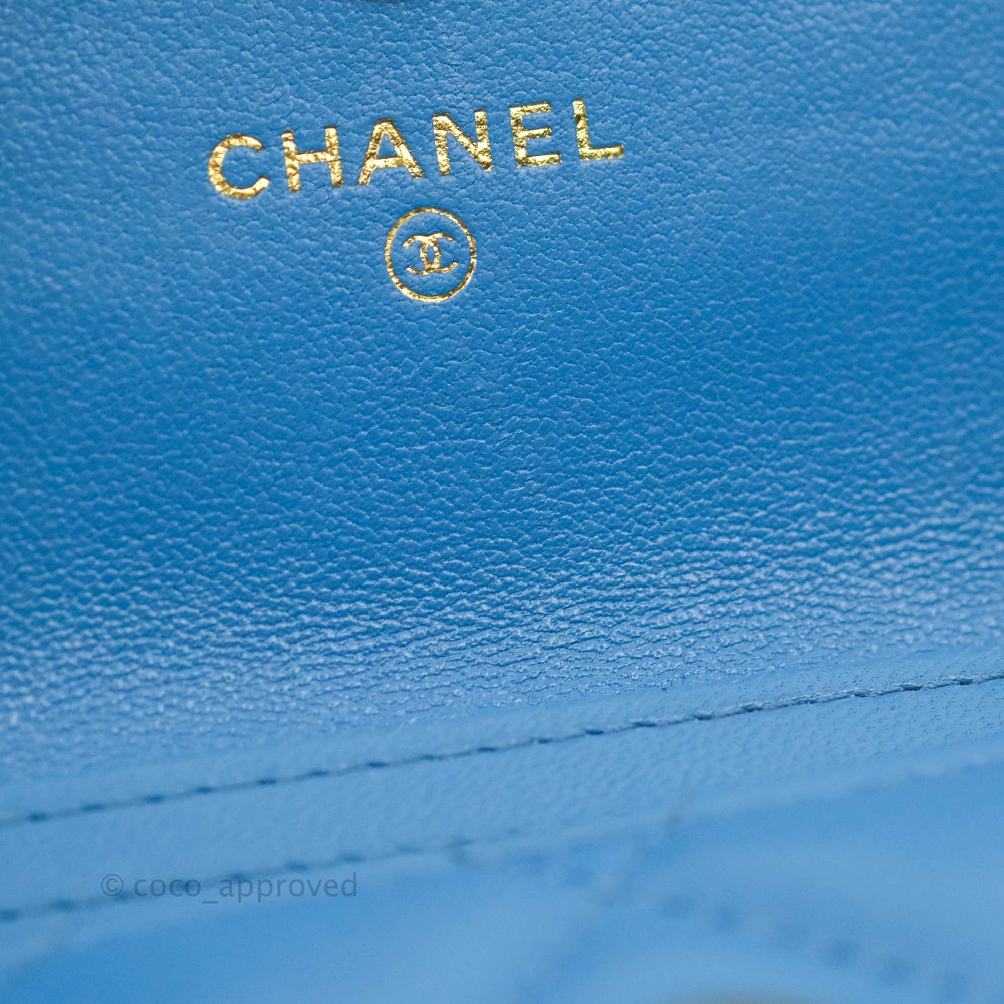 Chanel Ribbon Belt Bag Blue Lambskin Gold Hardware