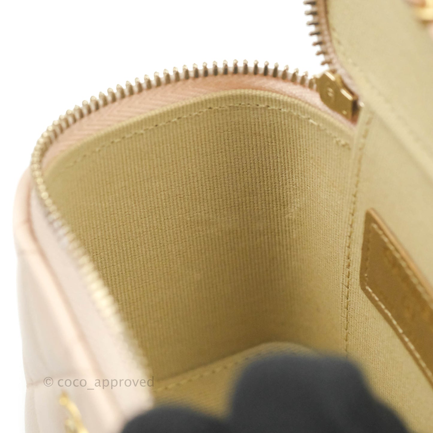 Chanel Classic Mini Pearl Crush Vanity With Chain Light Pink Lambskin Aged Gold Hardware