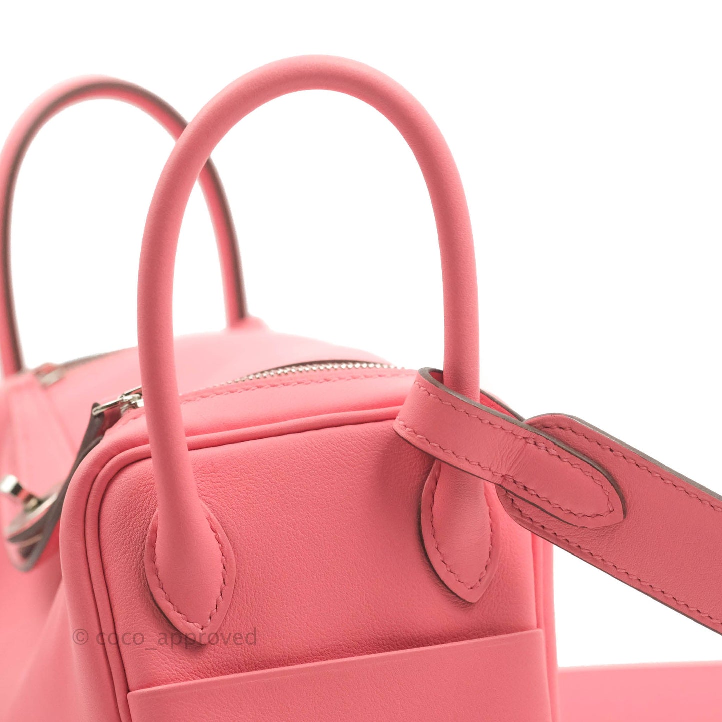 Hermès Mini Lindy 20 Rose Ete Swift Palladium Hardware