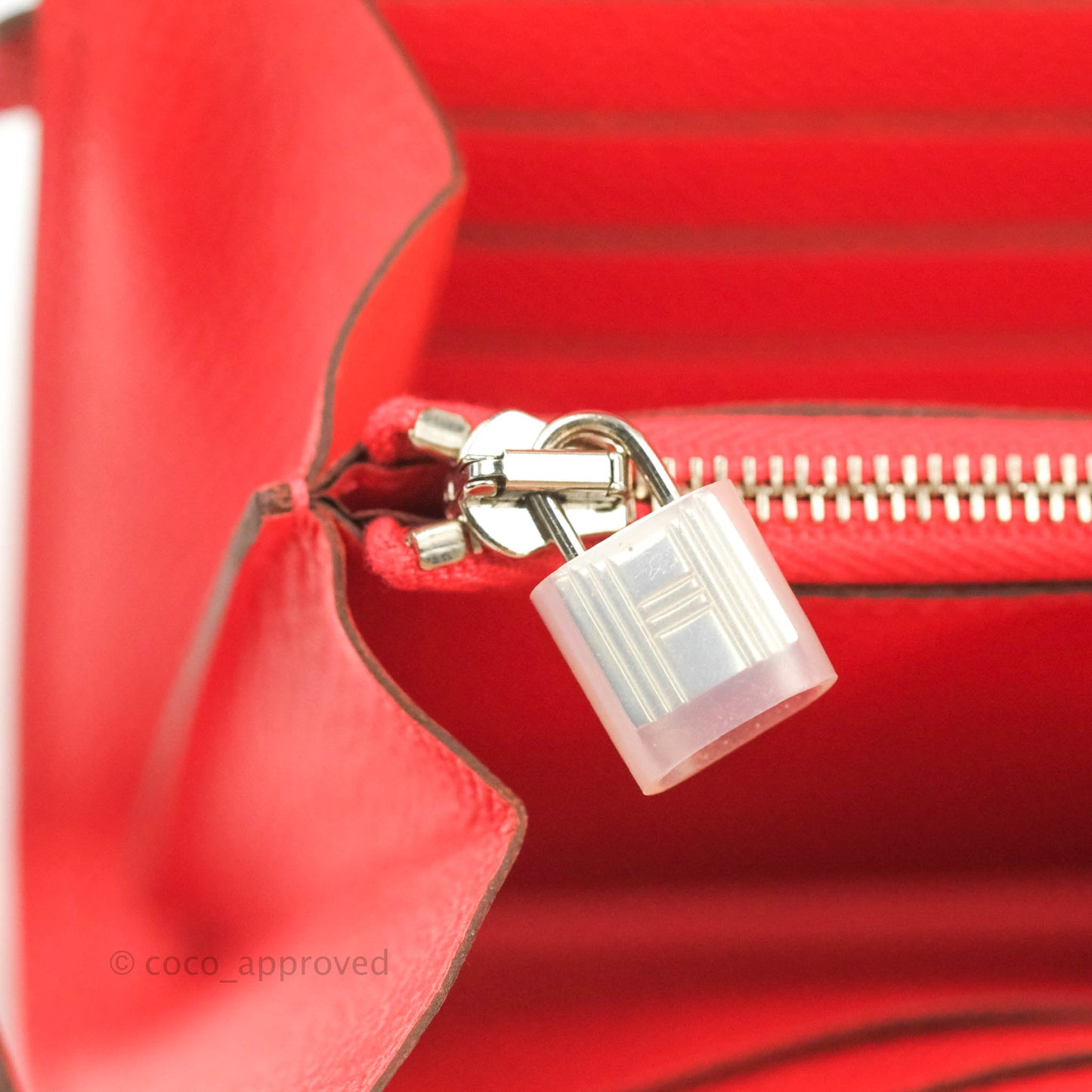 Hermès Kelly Wallet Red Epsom Palladium Hardware