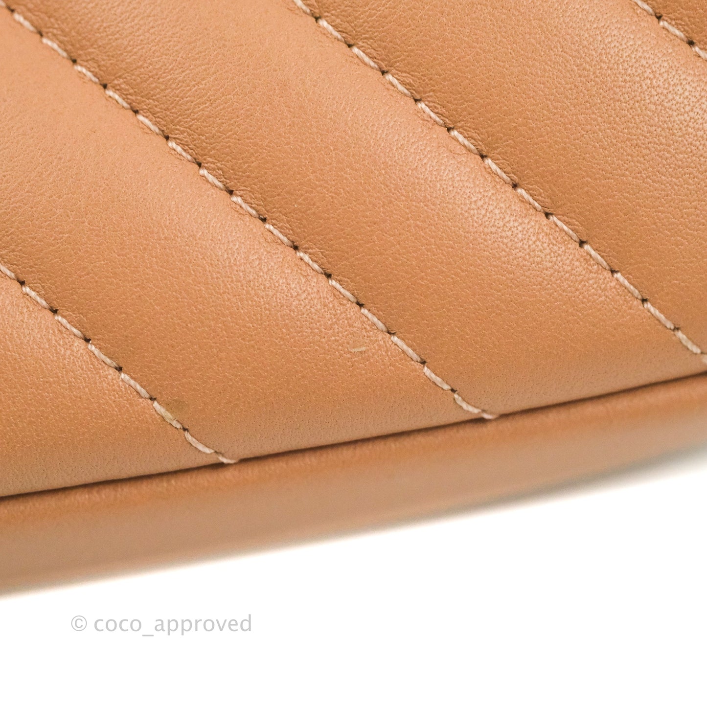 Chanel Chevron Camera Case Calfskin Dark Beige