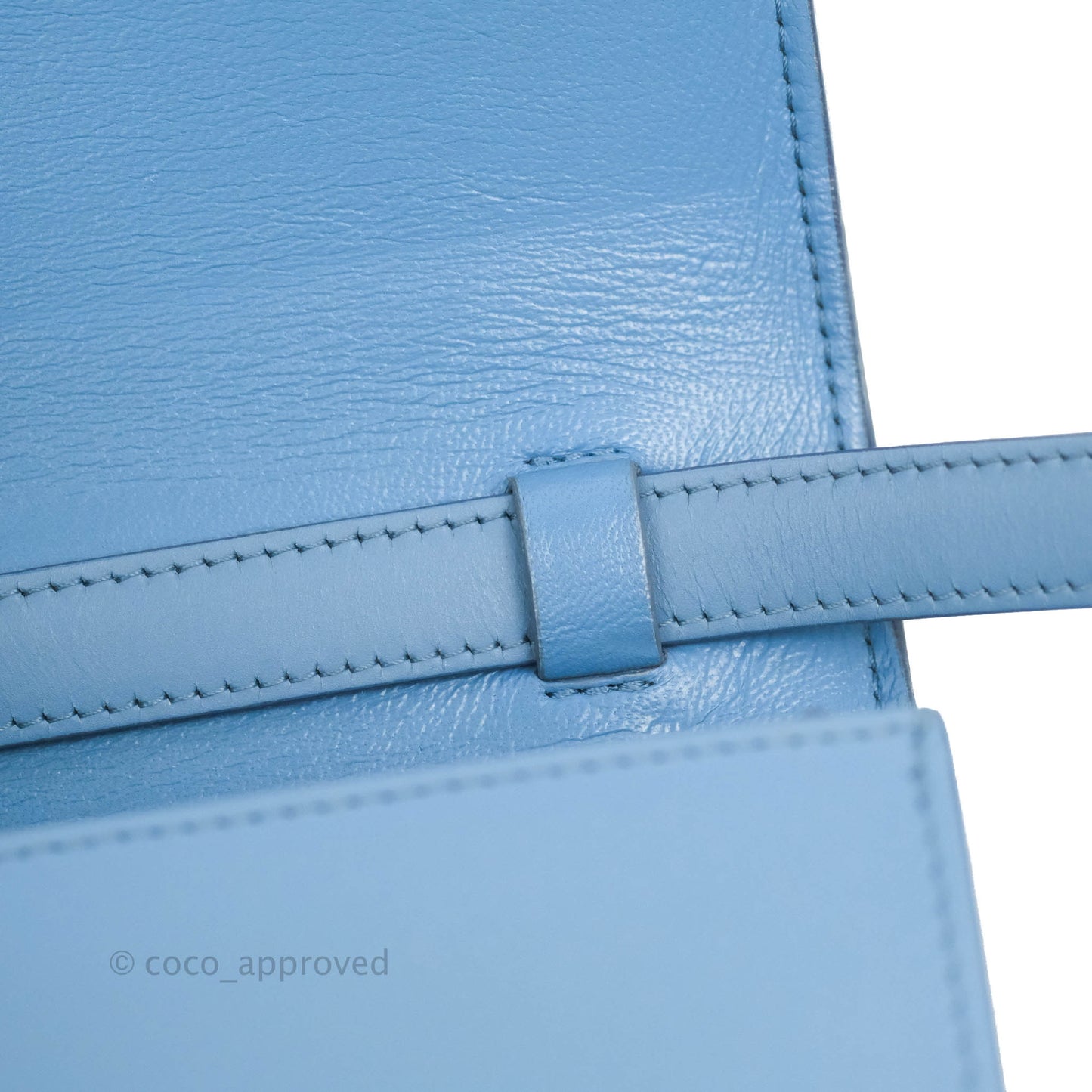 Celine Medium Classic Box Flap Blue Calfskin Silver Hardware