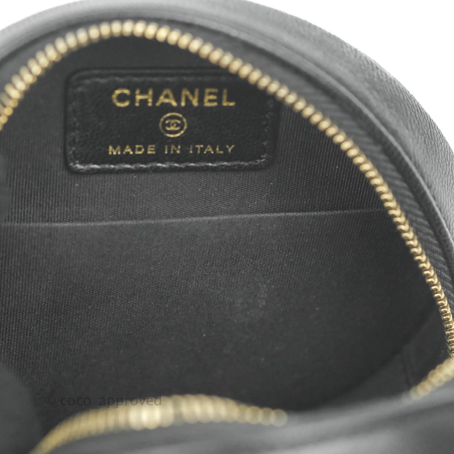 Chanel Quilted Filigree Chain Around Circle Bag Black Lambskin Aged Gold Hardware