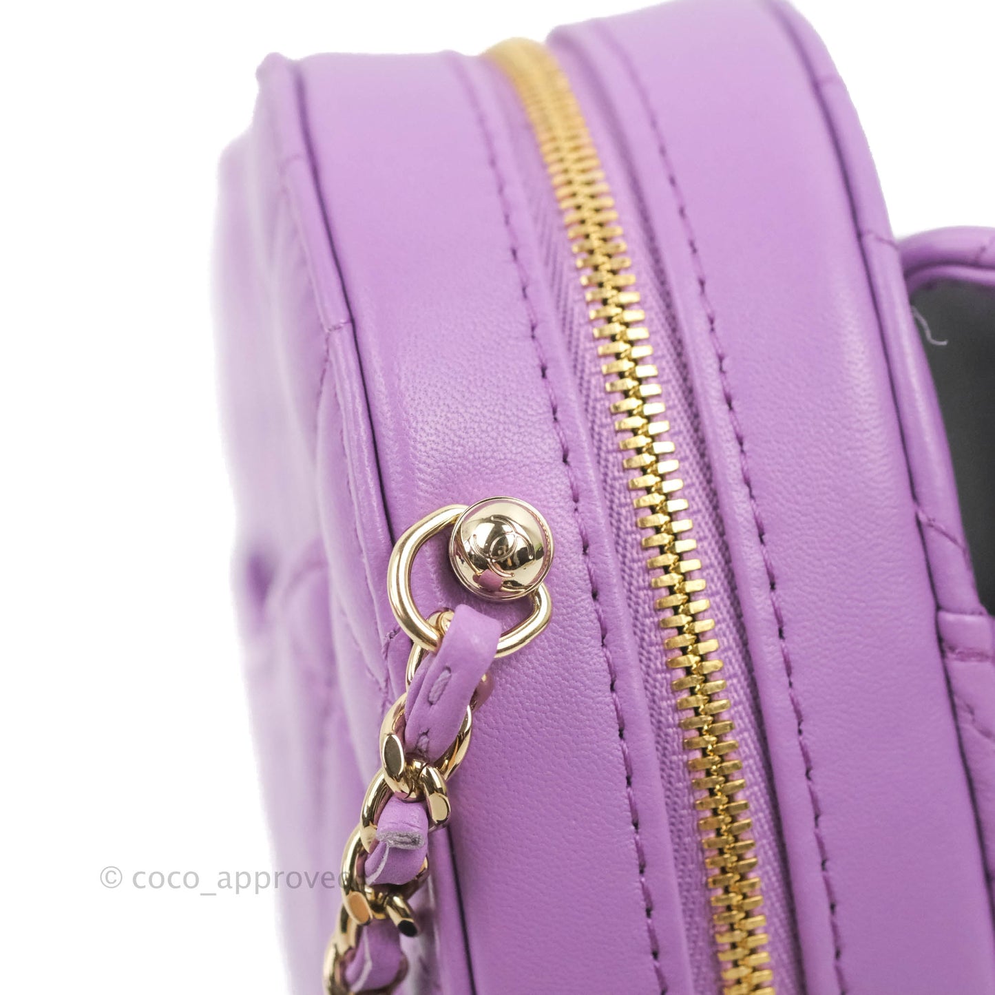Chanel Large Heart Bag Purple Lambskin Gold Hardware 22S