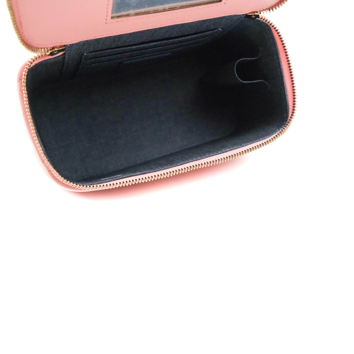 Chanel Resin Elegant Chain Vanity Case Pink Lambskin Gold Hardware