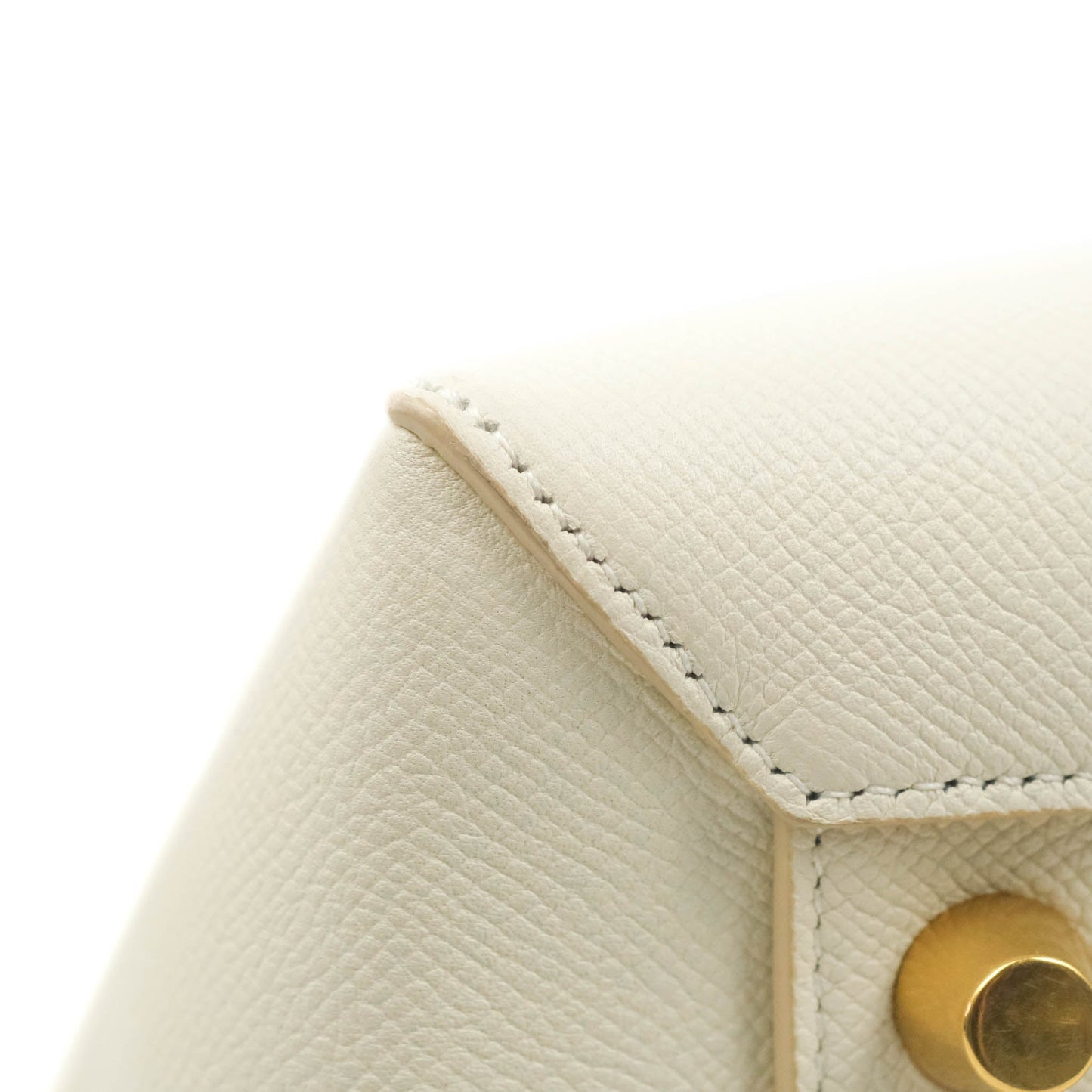 Celine Mini Belt Bag White Grained Calfskin Gold Hardware