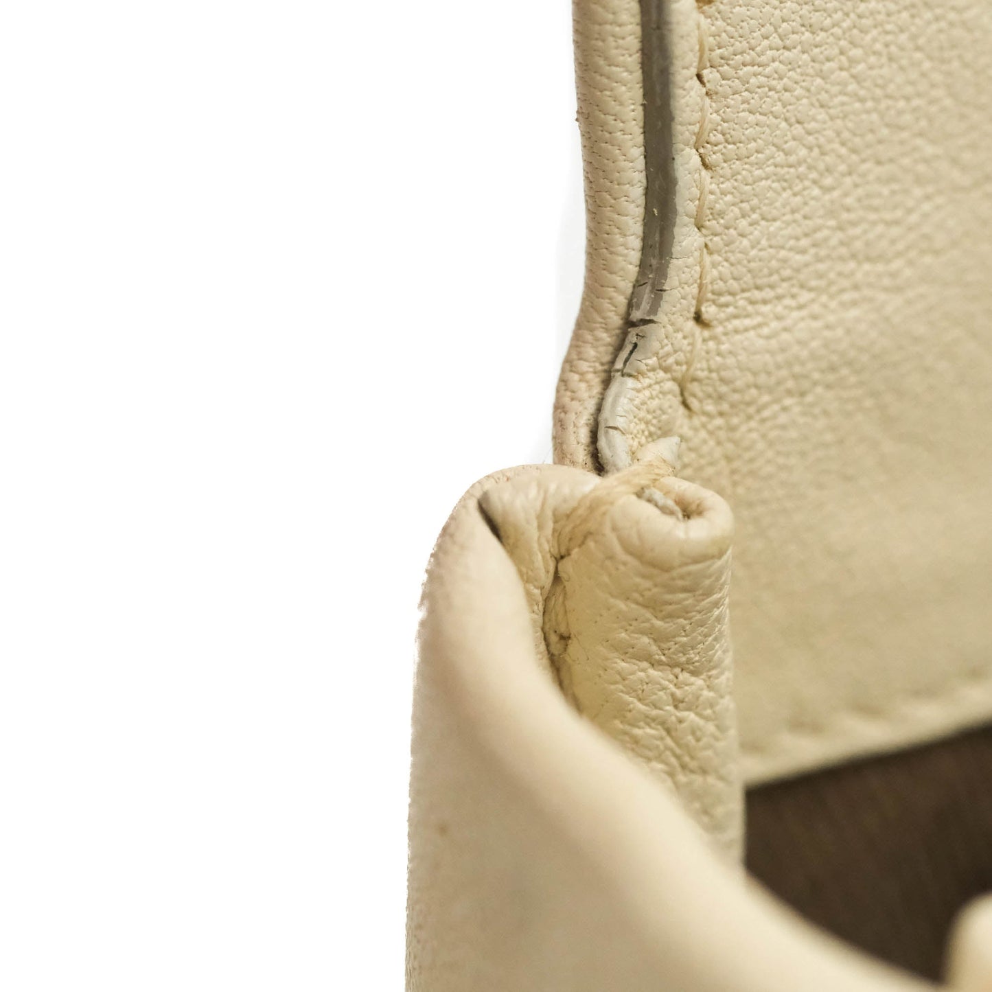 Chanel Flat Quilted Mini Flap Bag Ivory Calfskin Gold Hardware