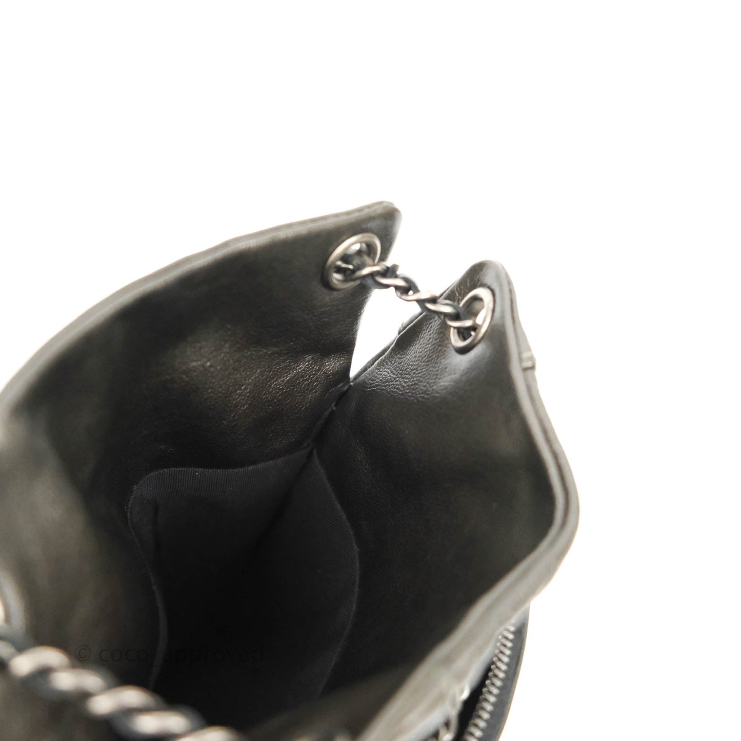 Chanel Chain Backpack Metallic Grey Lambskin Ruthenium Hardware