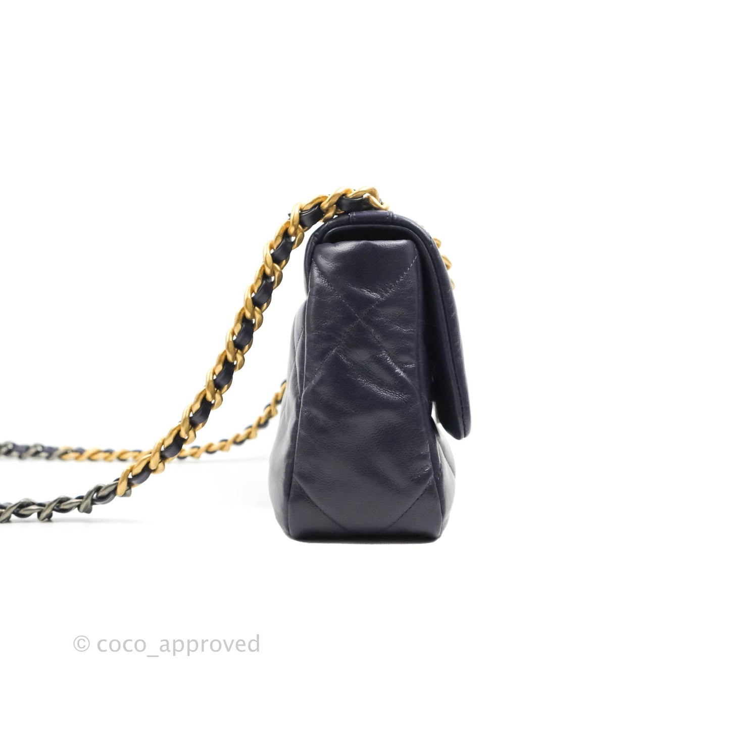 Chanel 19 Small Dark Purple Mixed Hardware