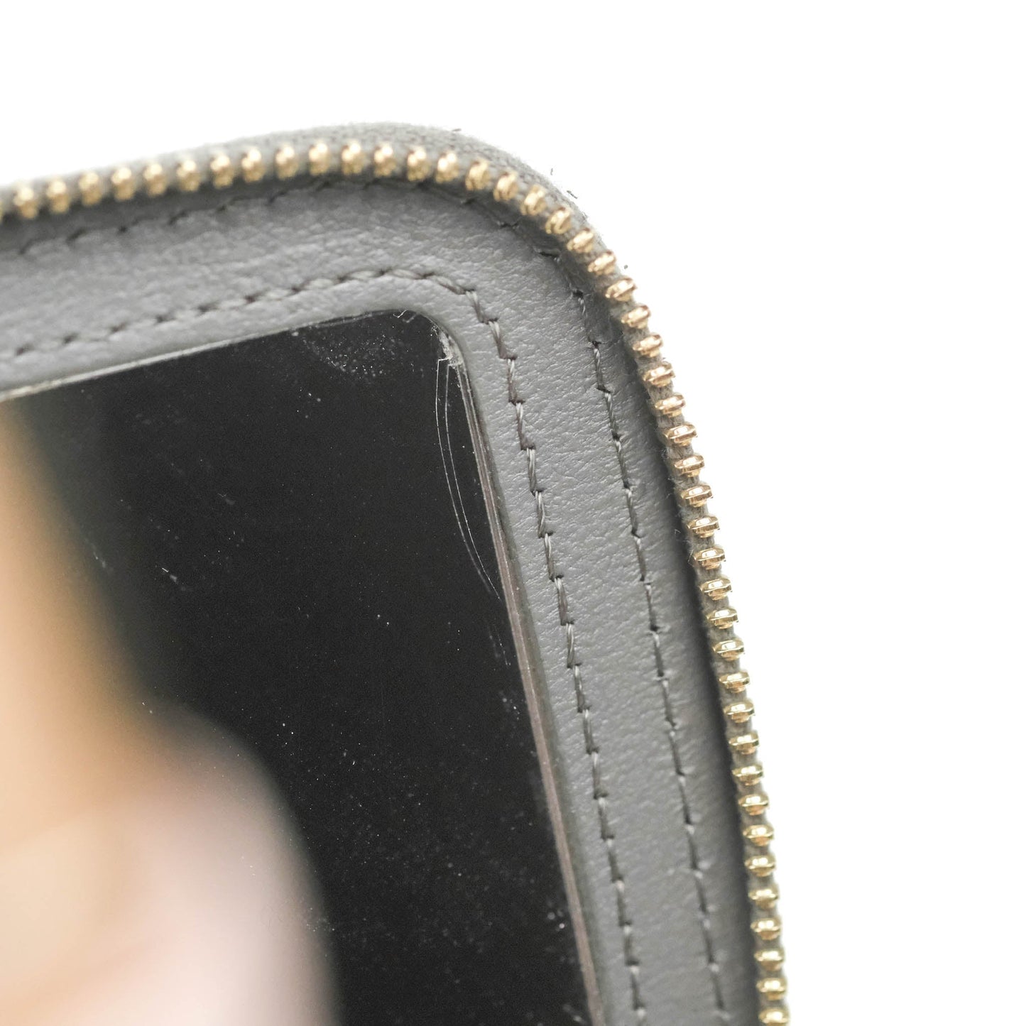 Chanel Vanity Rectangular Top Handle Grey Lambskin Gold Hardware