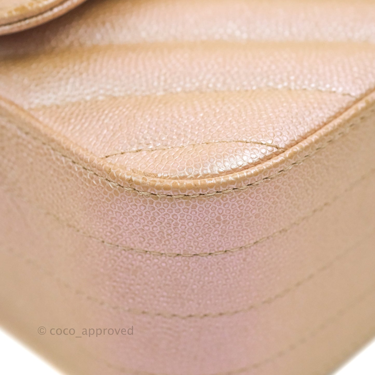 Chanel Quilted Mini Rectangular Flap Iridescent Pink Rose Gold Silver Hardware 17B