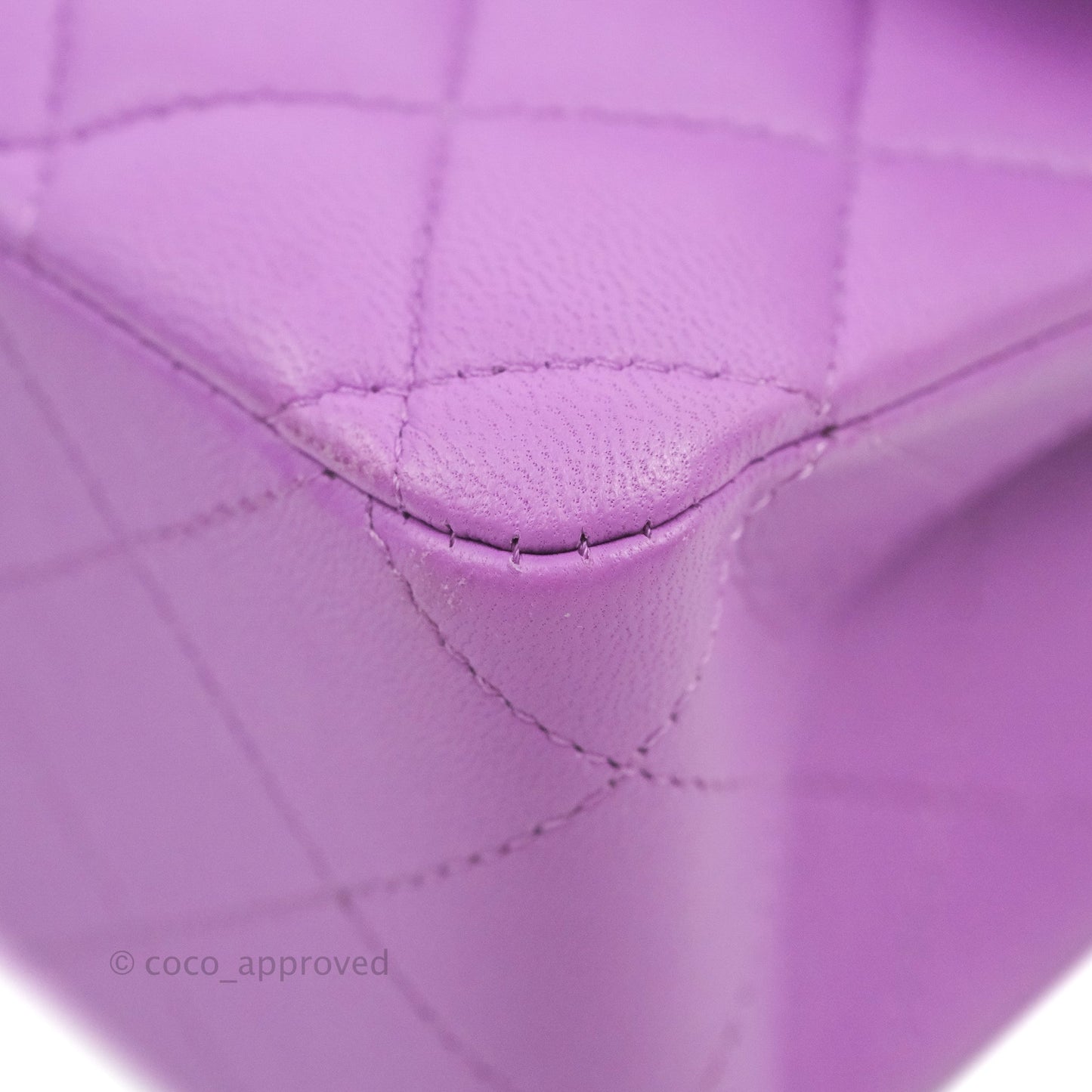Chanel Classic M/L Medium Flap Quilted Purple Lambskin Silver Hardware 20C