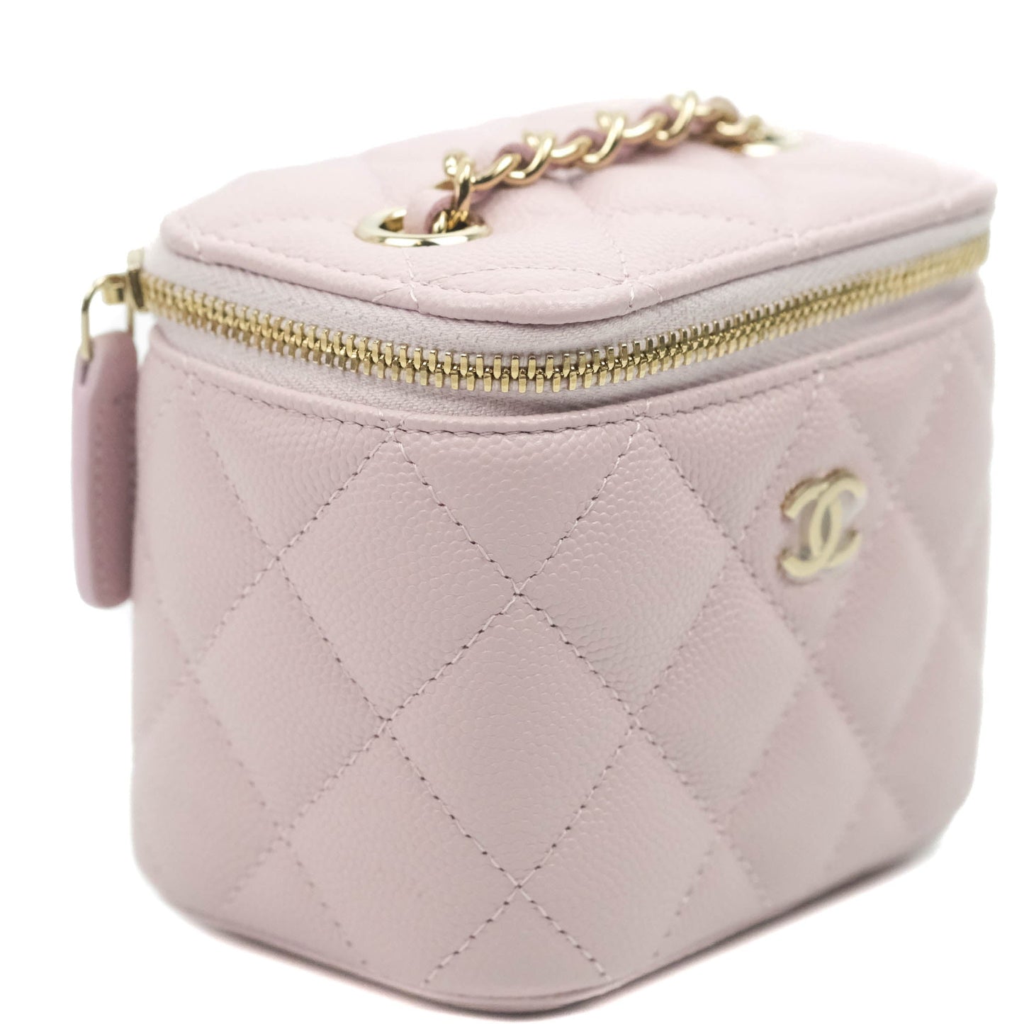 Chanel Mini Vanity Classic With Chain Lilac Rose Clair Caviar Gold Hardware