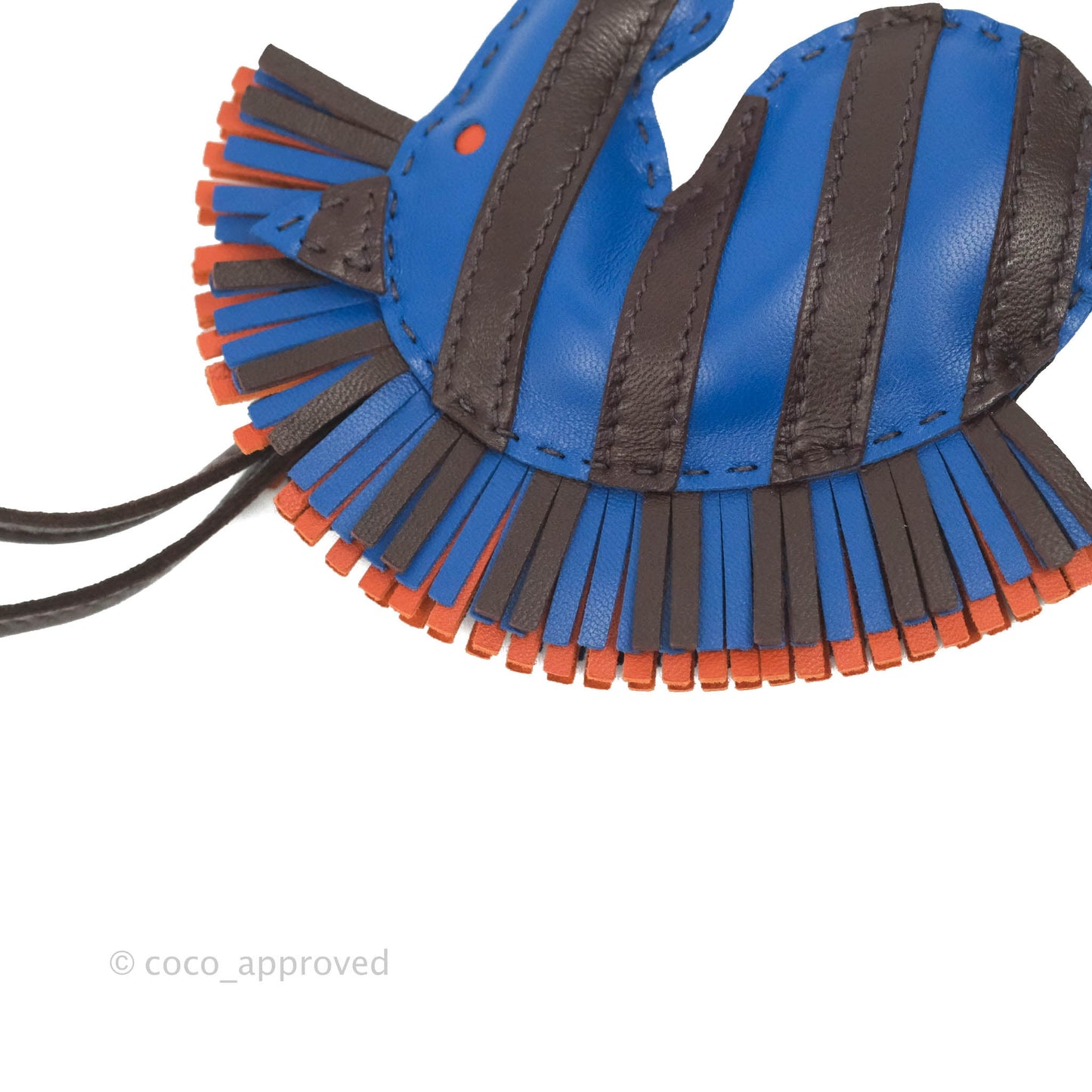 Hermès Milo Lambskin Geegee Savannah Bag Charm Bleu France Rouge Sellier Orange Poppy