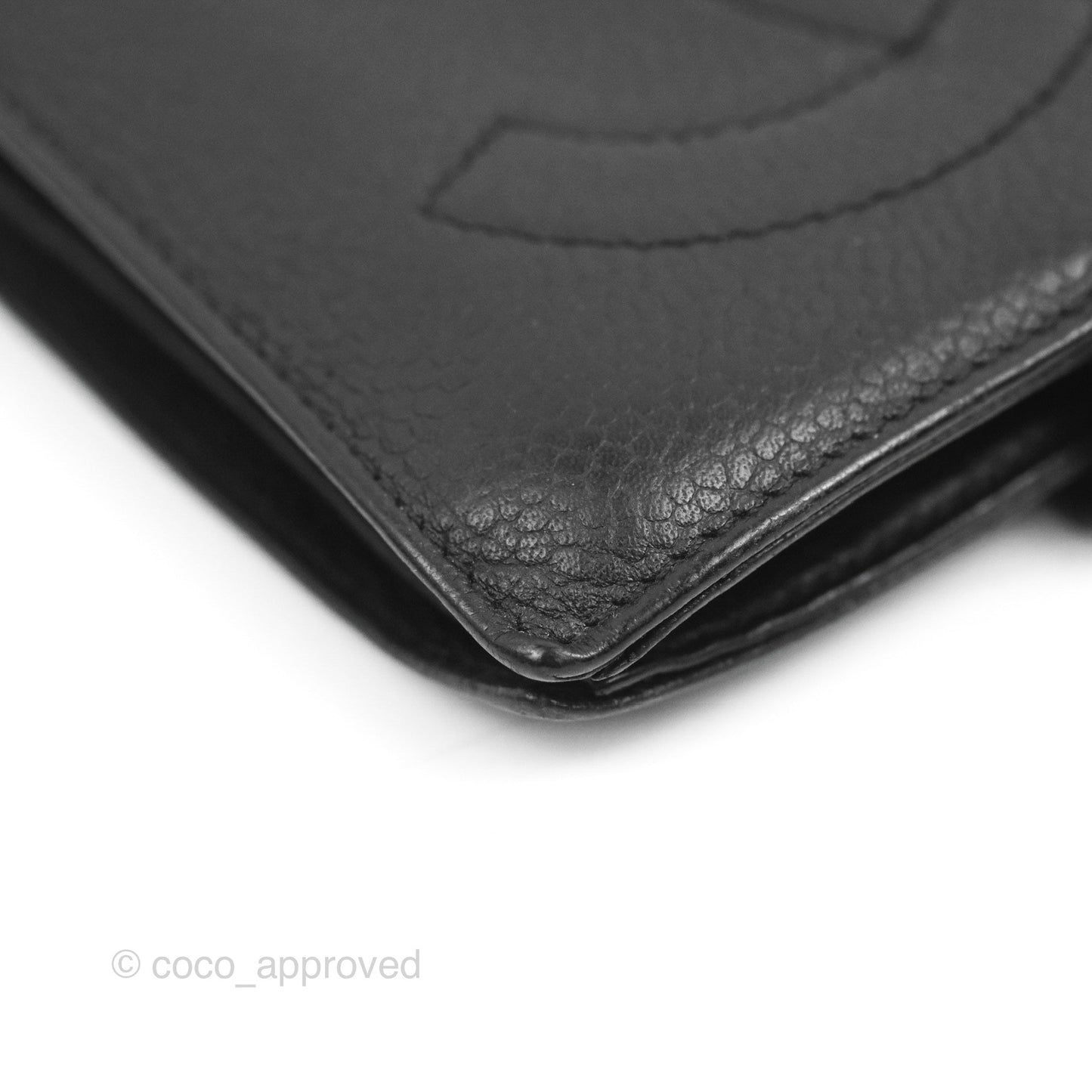 Chanel Vintage CC Wallet Black Caviar Gold Hardware