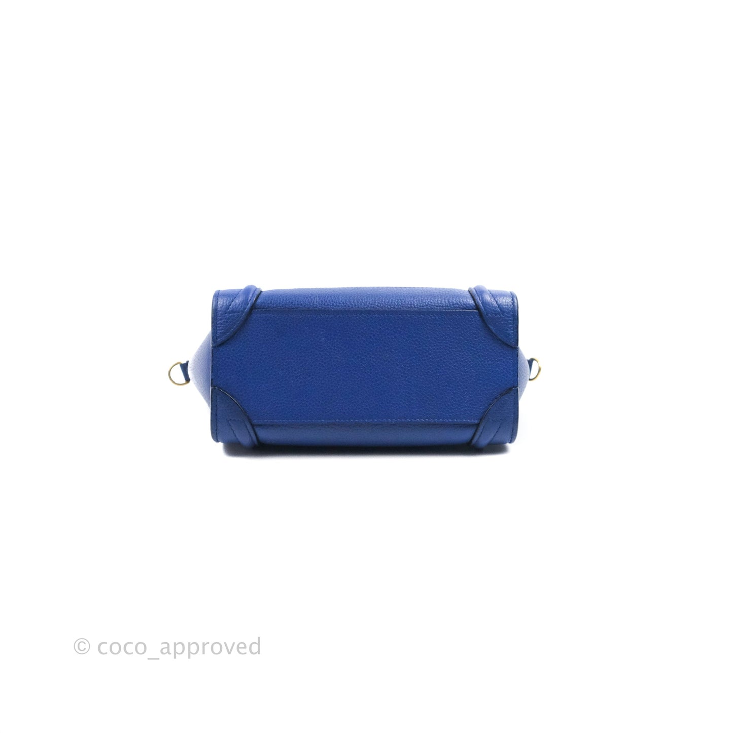 Celine Nano Luggage Dark Blue Drummed Calfskin Gold Hardware