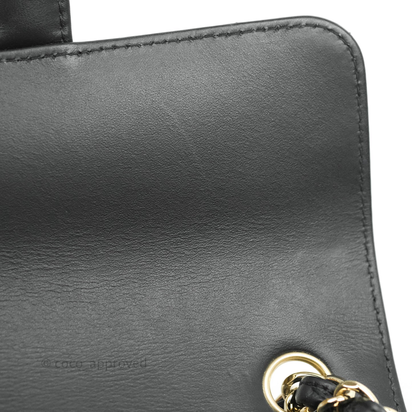 Chanel Quilted Mini Rectangular Flap Black Patent Gold Hardware