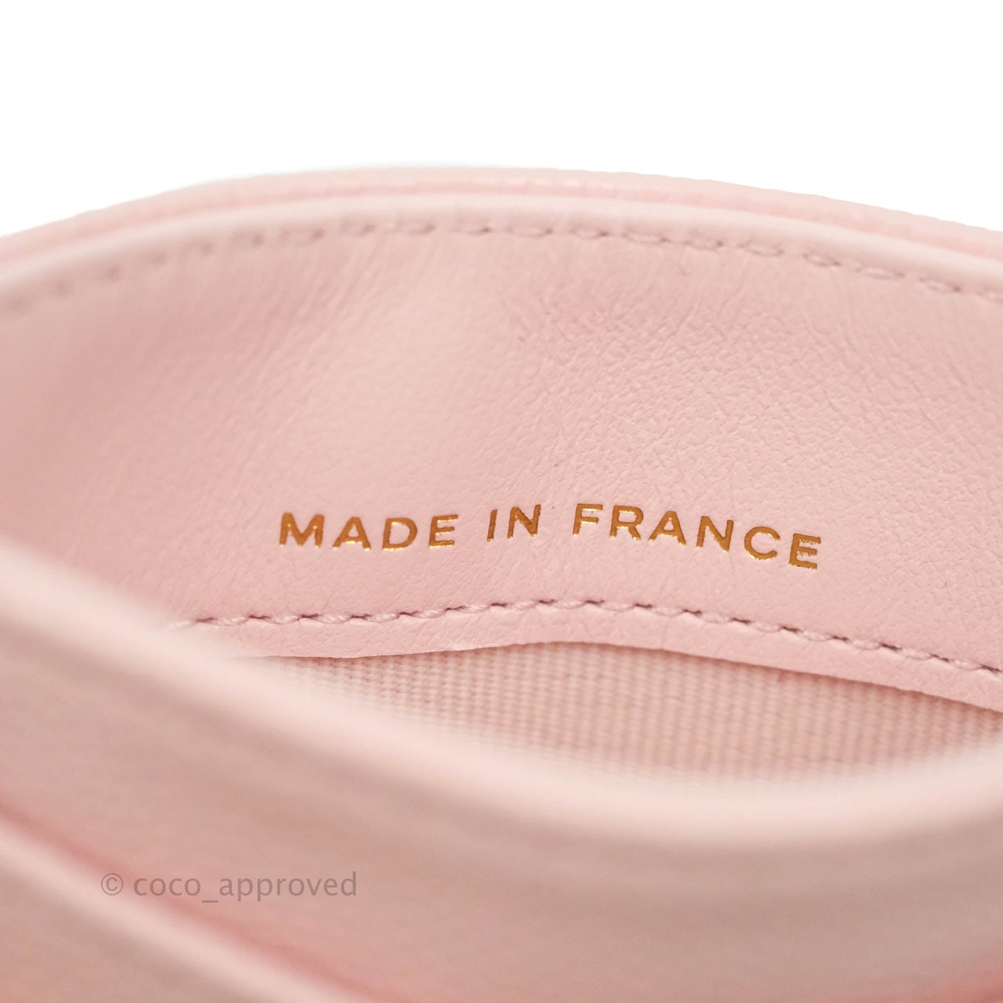 Chanel Classic Flat Card Holder Light Pink Caviar Gold Hardware