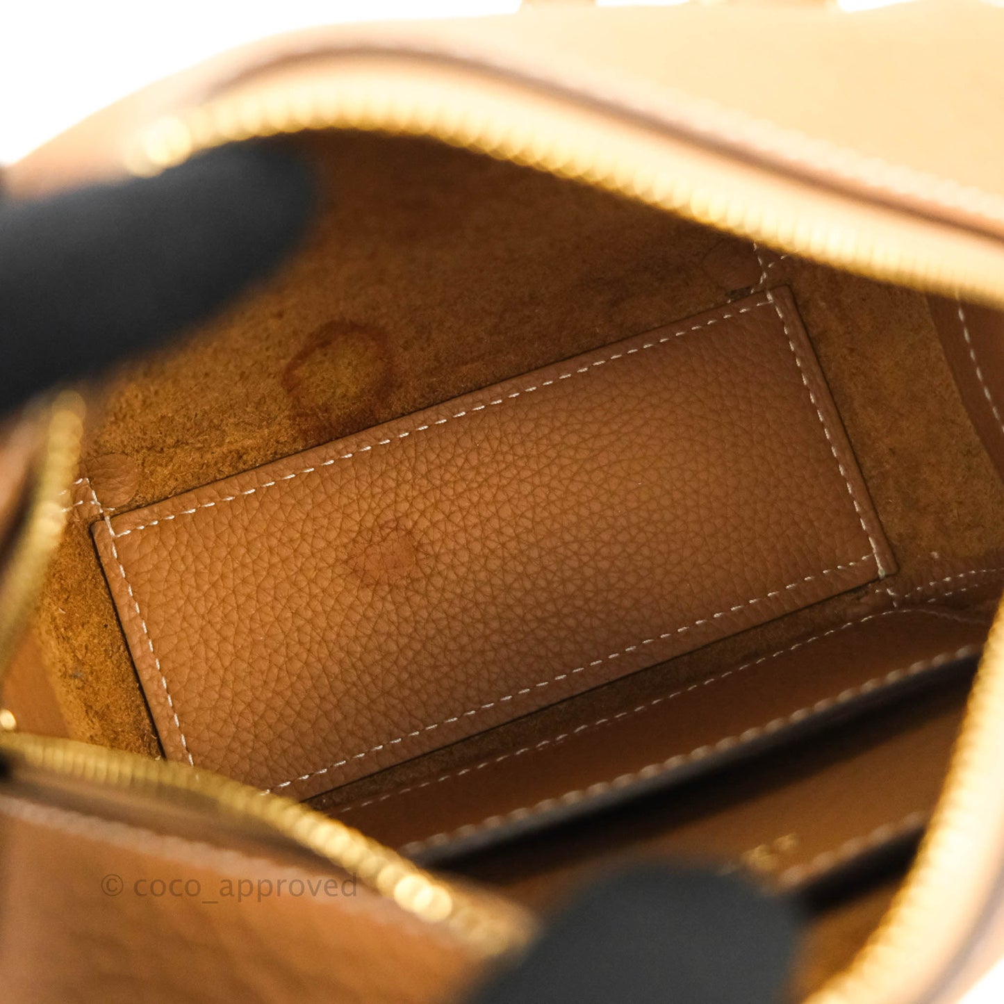 Delvaux Nano Cool Box in Taurillon Soft Grained Calfskin Vegetal Ivory Gold Hardware