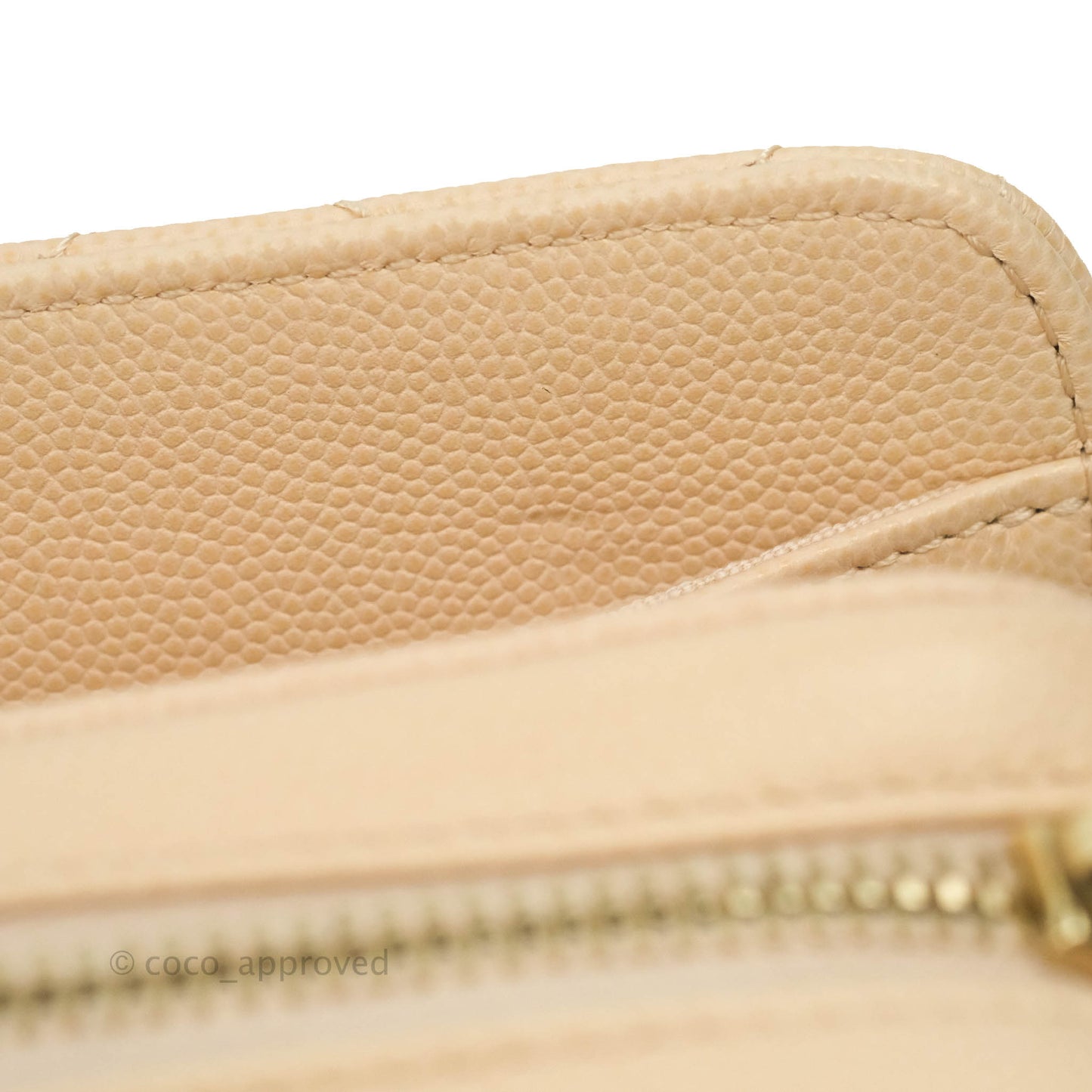 Chanel Quilted Small Like The Wallet Flap Light Beige Caviar Light Gold Hardware 22C