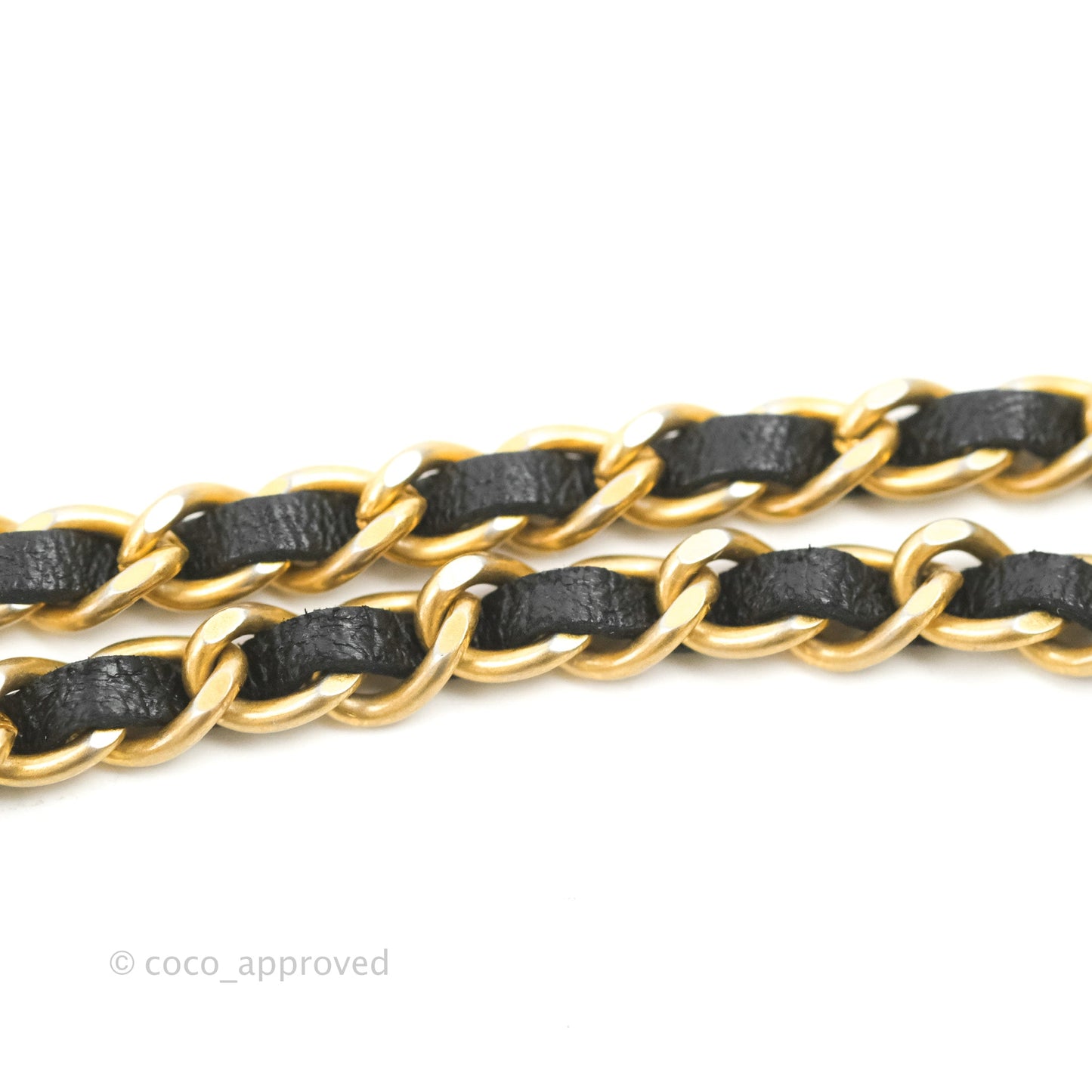 Chanel Pearl Crush Card Holder Black Lambskin Aged Gold Hardware