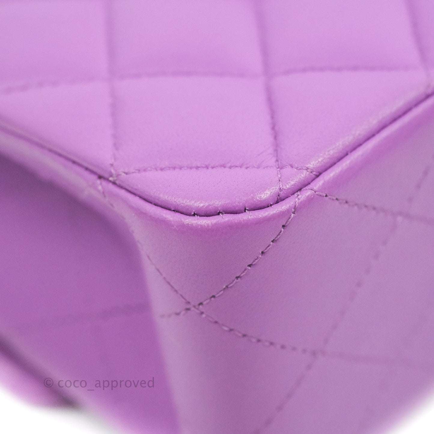 Chanel Classic M/L Medium Flap Quilted Purple Lambskin Silver Hardware 20C